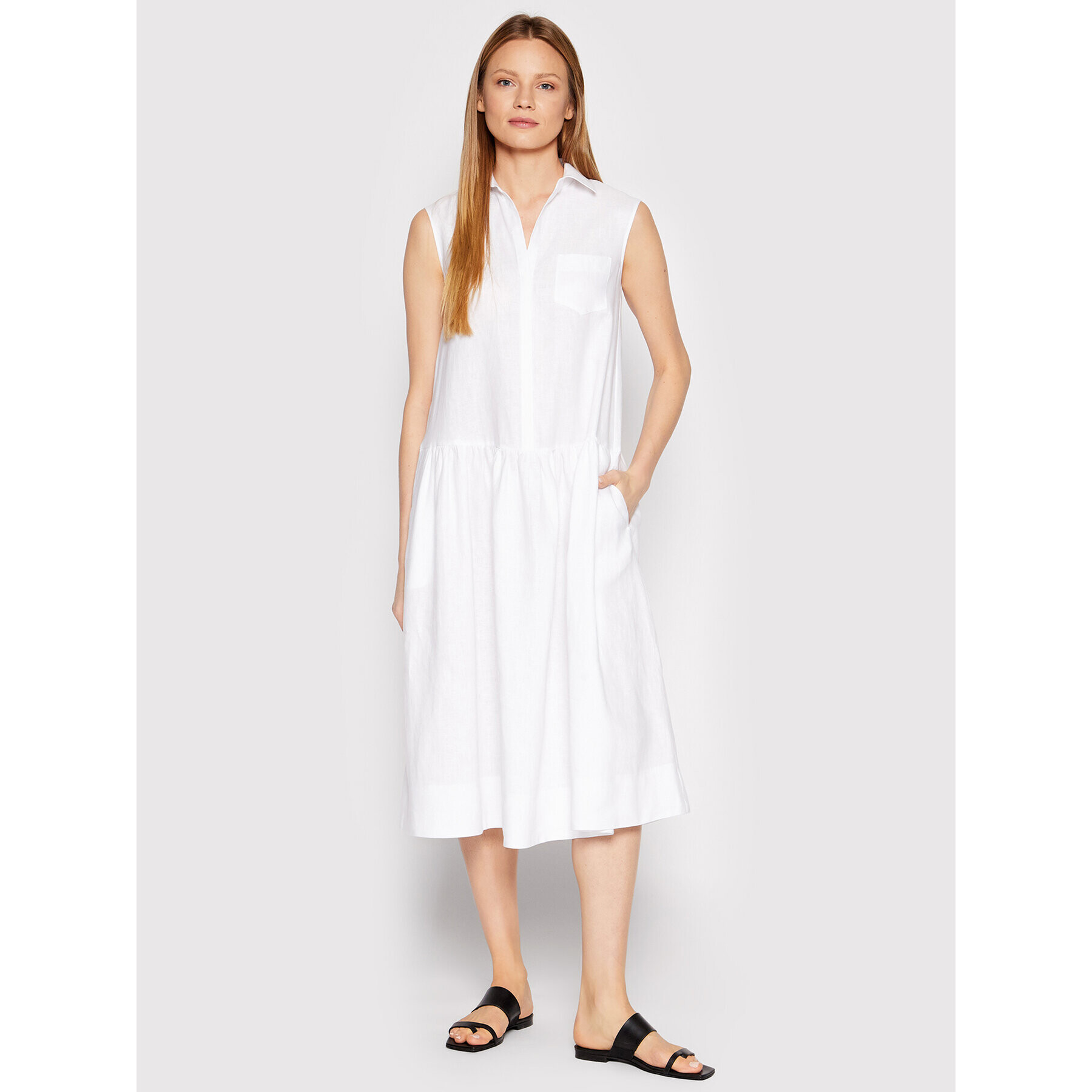 Max Mara Leisure Ежедневна рокля Getto 32210626 Бял Regular Fit - Pepit.bg