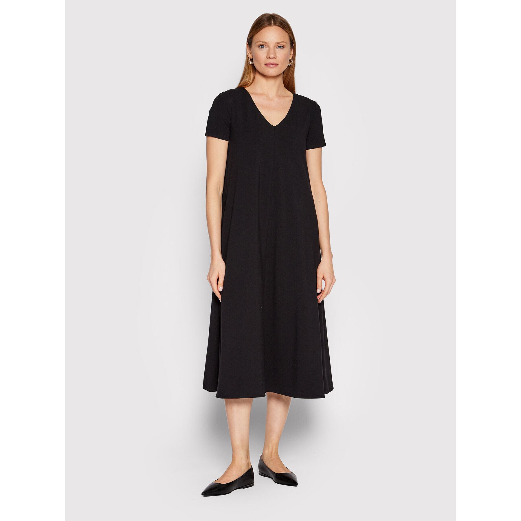 Max Mara Leisure Ежедневна рокля Polka 36210626 Черен Relaxed Fit - Pepit.bg