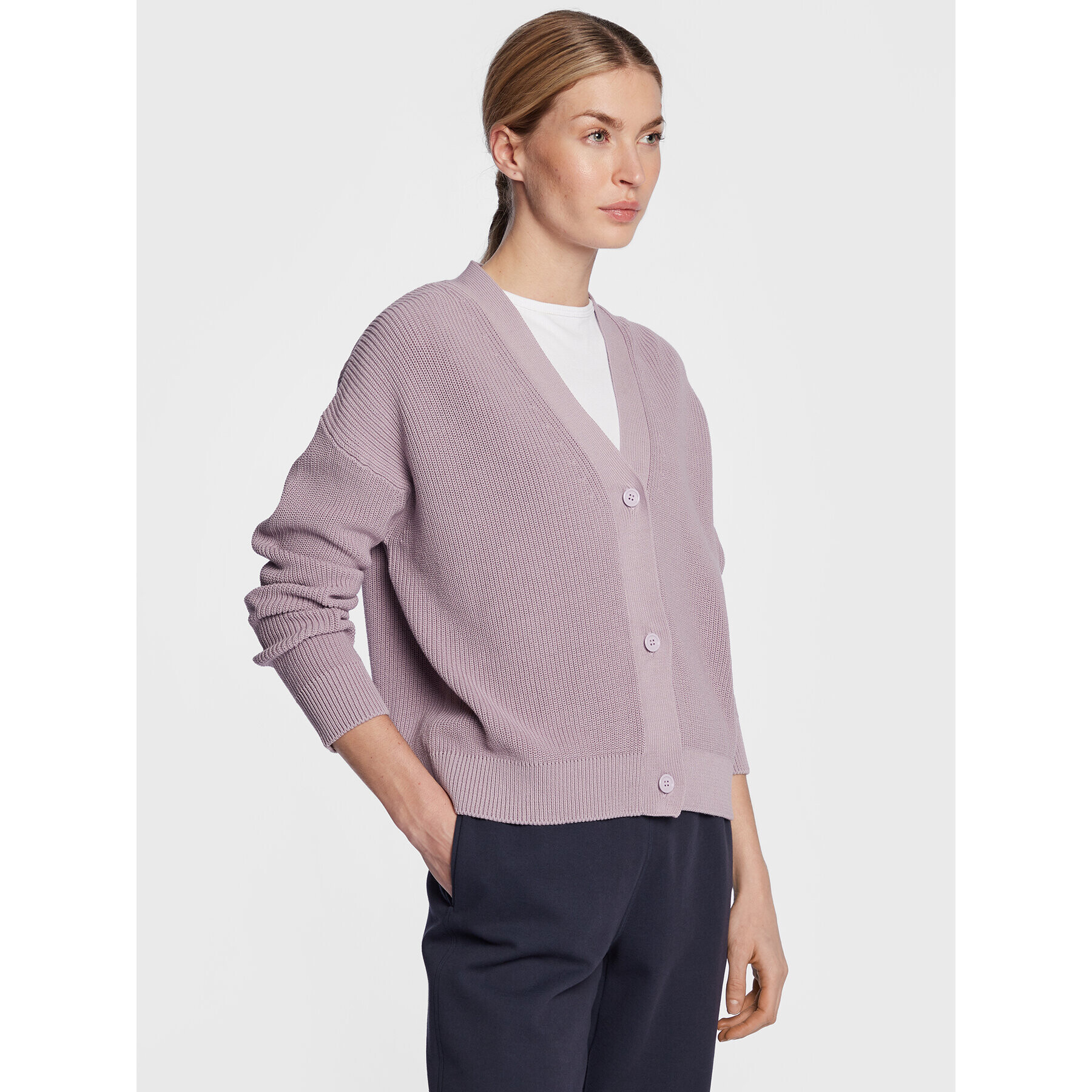 Max Mara Leisure Кардиган Arancio 2333410136 Виолетов Relaxed Fit - Pepit.bg