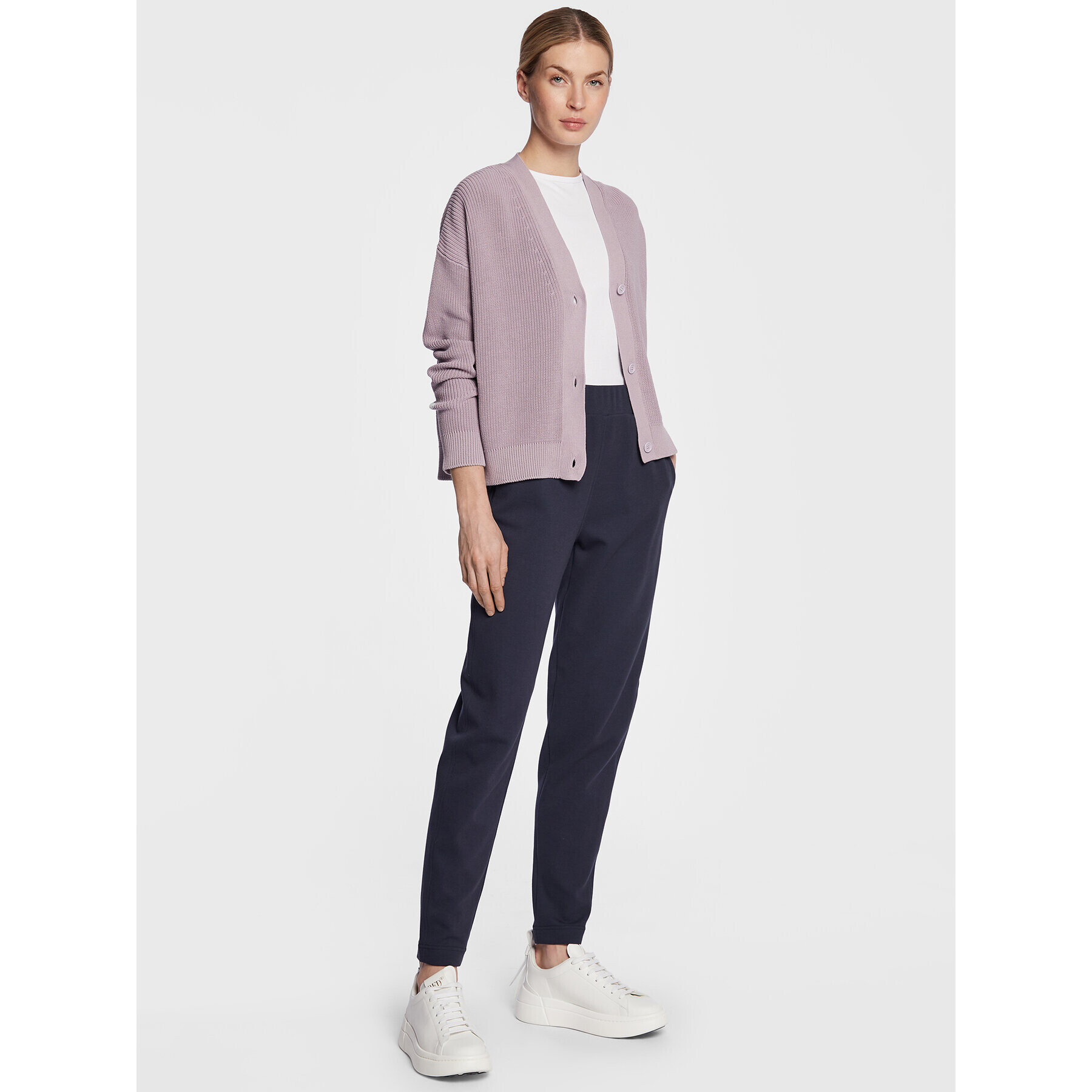 Max Mara Leisure Кардиган Arancio 2333410136 Виолетов Relaxed Fit - Pepit.bg
