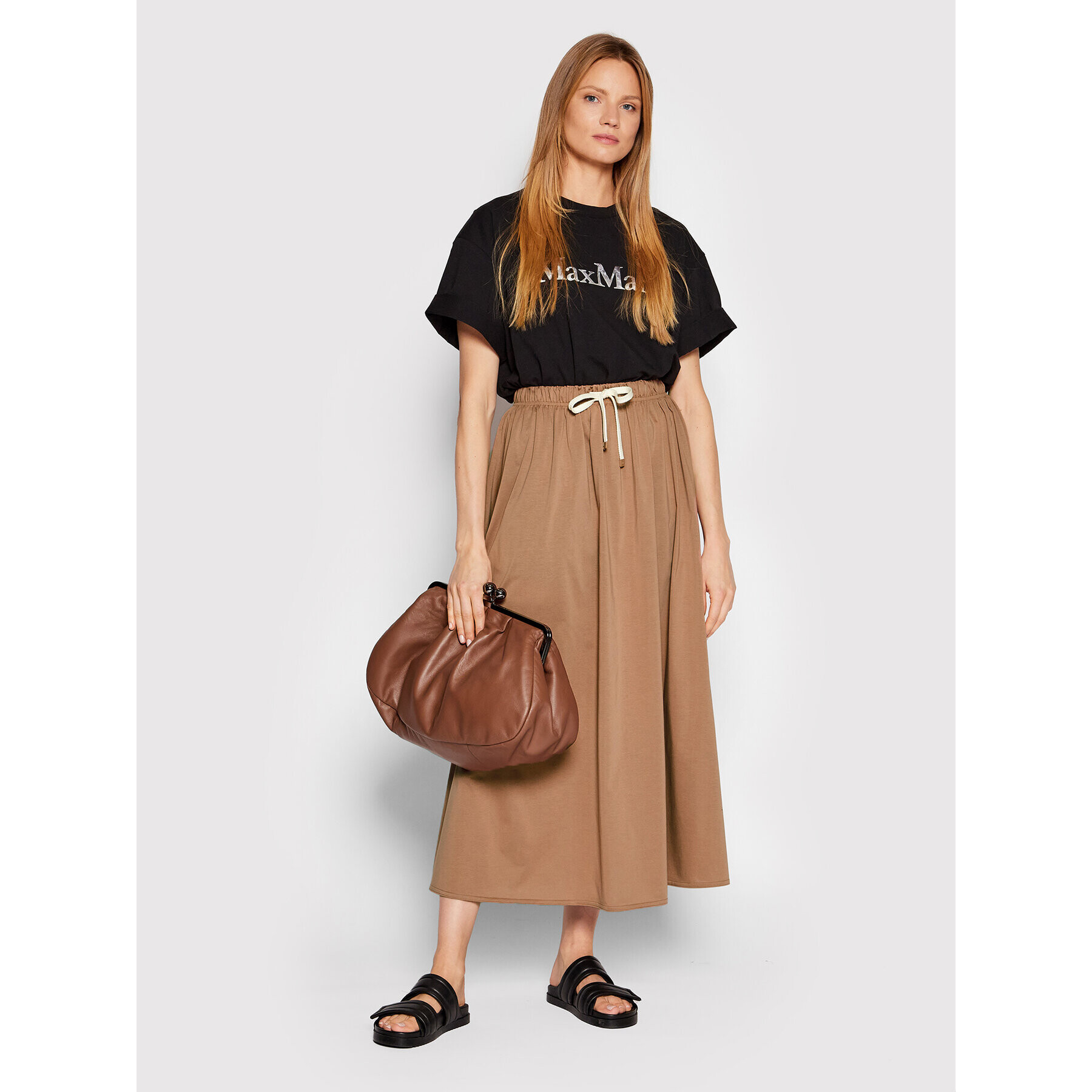 Max Mara Leisure Пола тип трапец Canditi 37710526 Кафяв Regular Fit - Pepit.bg