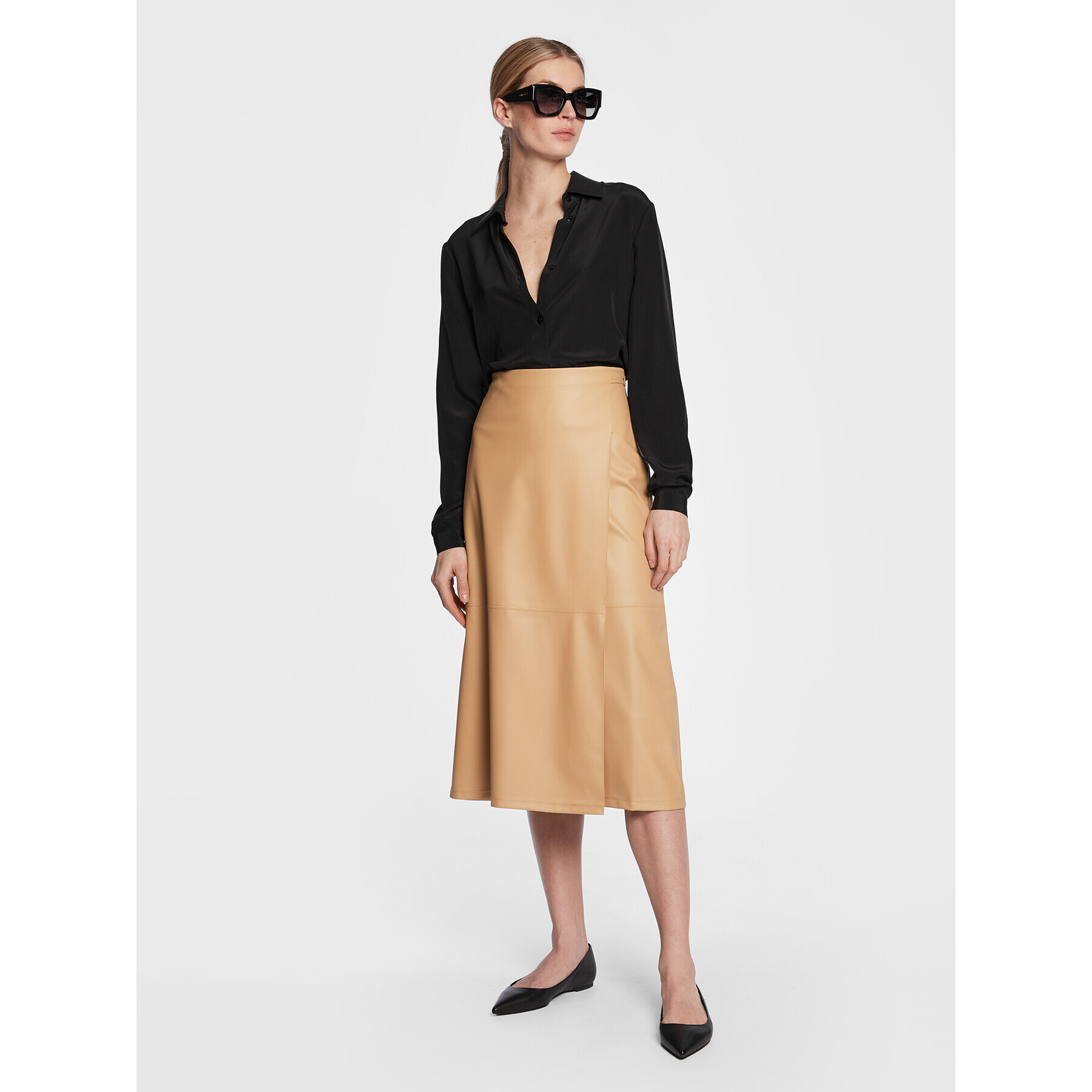 Max Mara Leisure Пола тип трапец Facella 23377101 Бежов Regular Fit - Pepit.bg