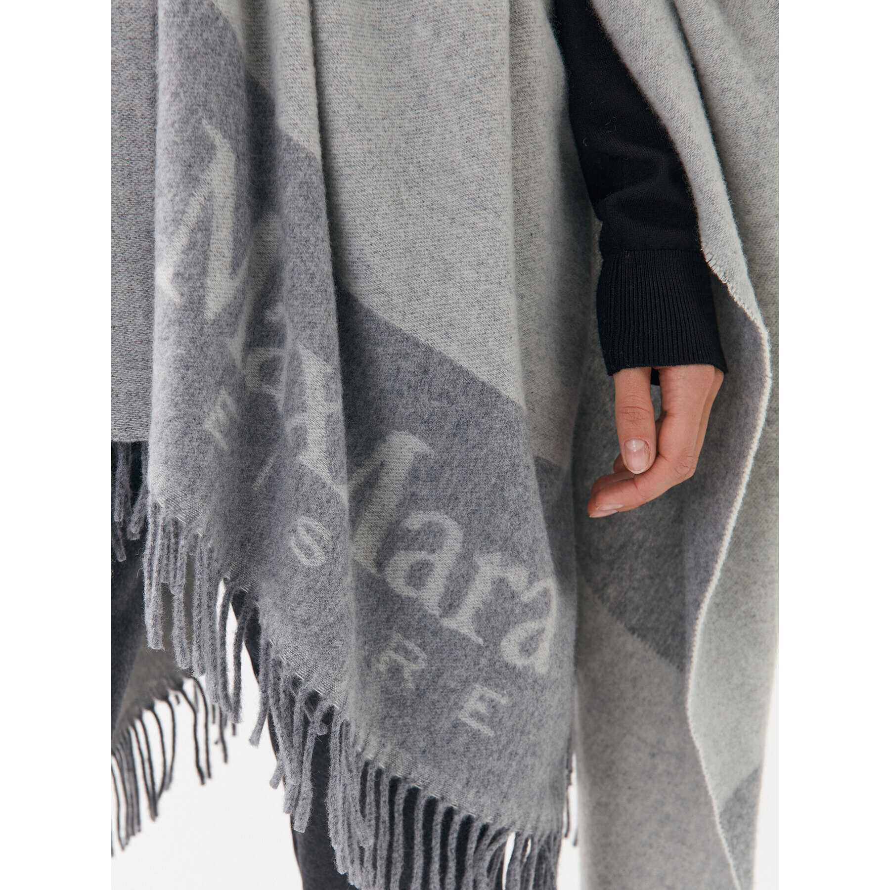 Max Mara Leisure Пончо Deodara 23373602 Сив Regular Fit - Pepit.bg