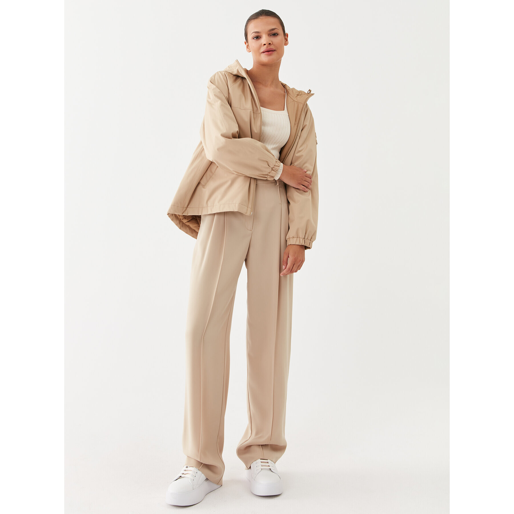 Max Mara Leisure Преходно яке Geode 34860126 Бежов Relaxed Fit - Pepit.bg