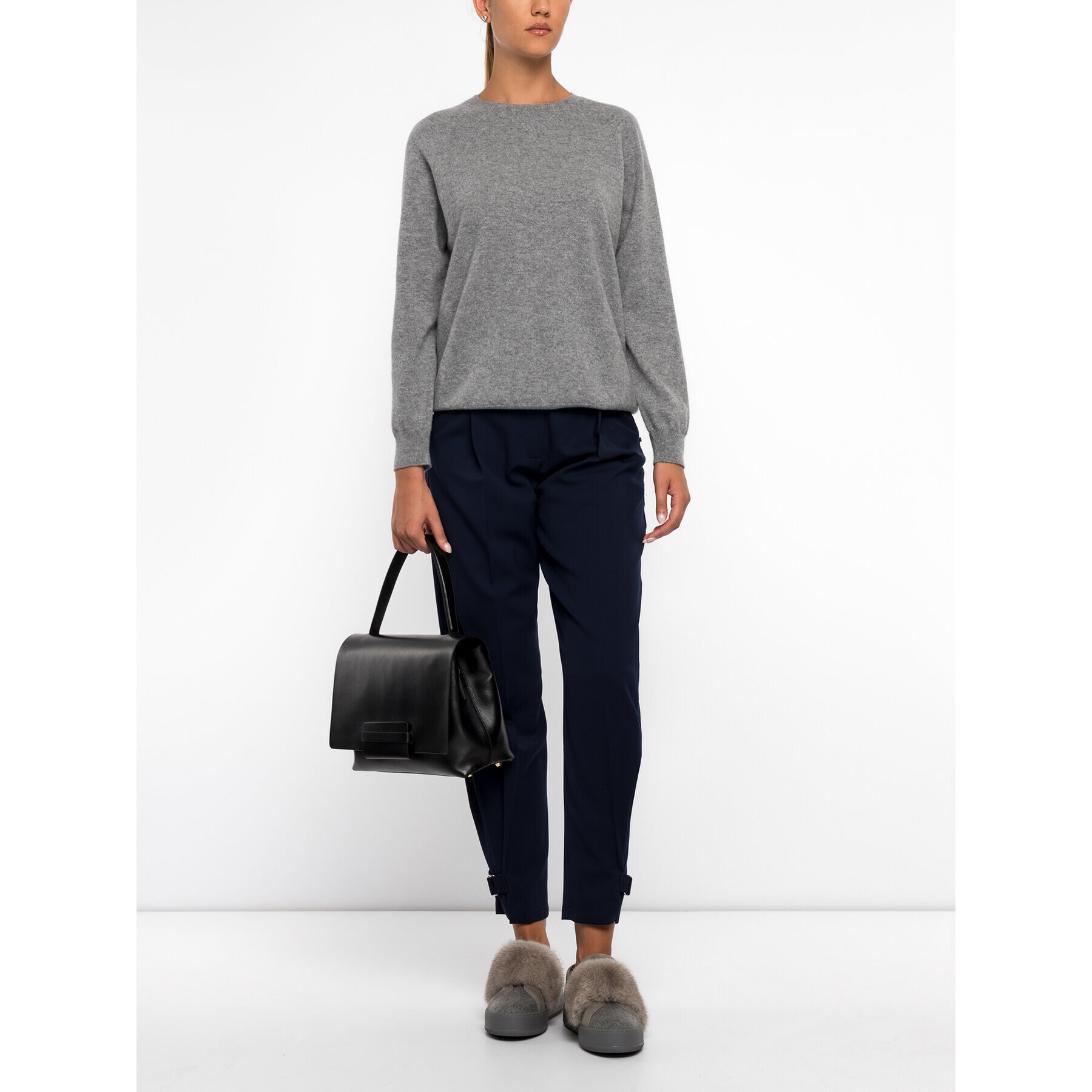 Max Mara Leisure Пуловер 33660396 Сив Regular Fit - Pepit.bg