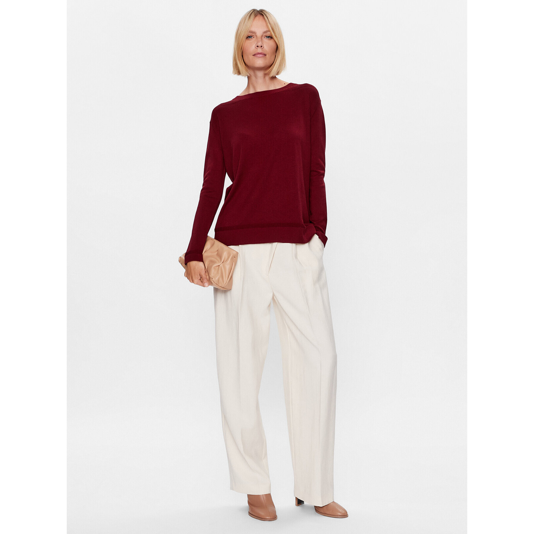 Max Mara Leisure Пуловер Amadeus 23336601 Бордо Regular Fit - Pepit.bg