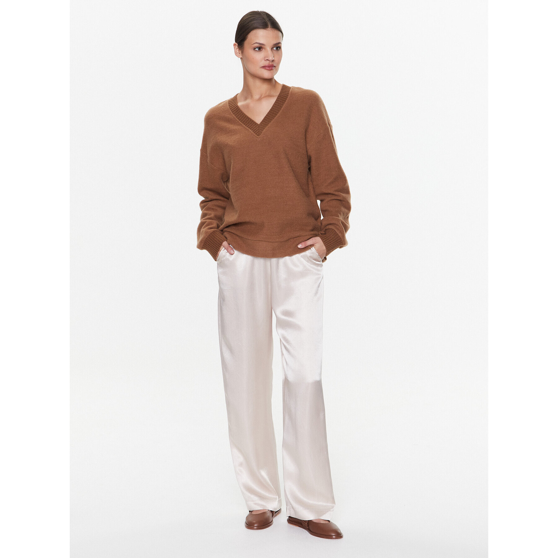 Max Mara Leisure Пуловер Mammola 39260526 Кафяв Regular Fit - Pepit.bg