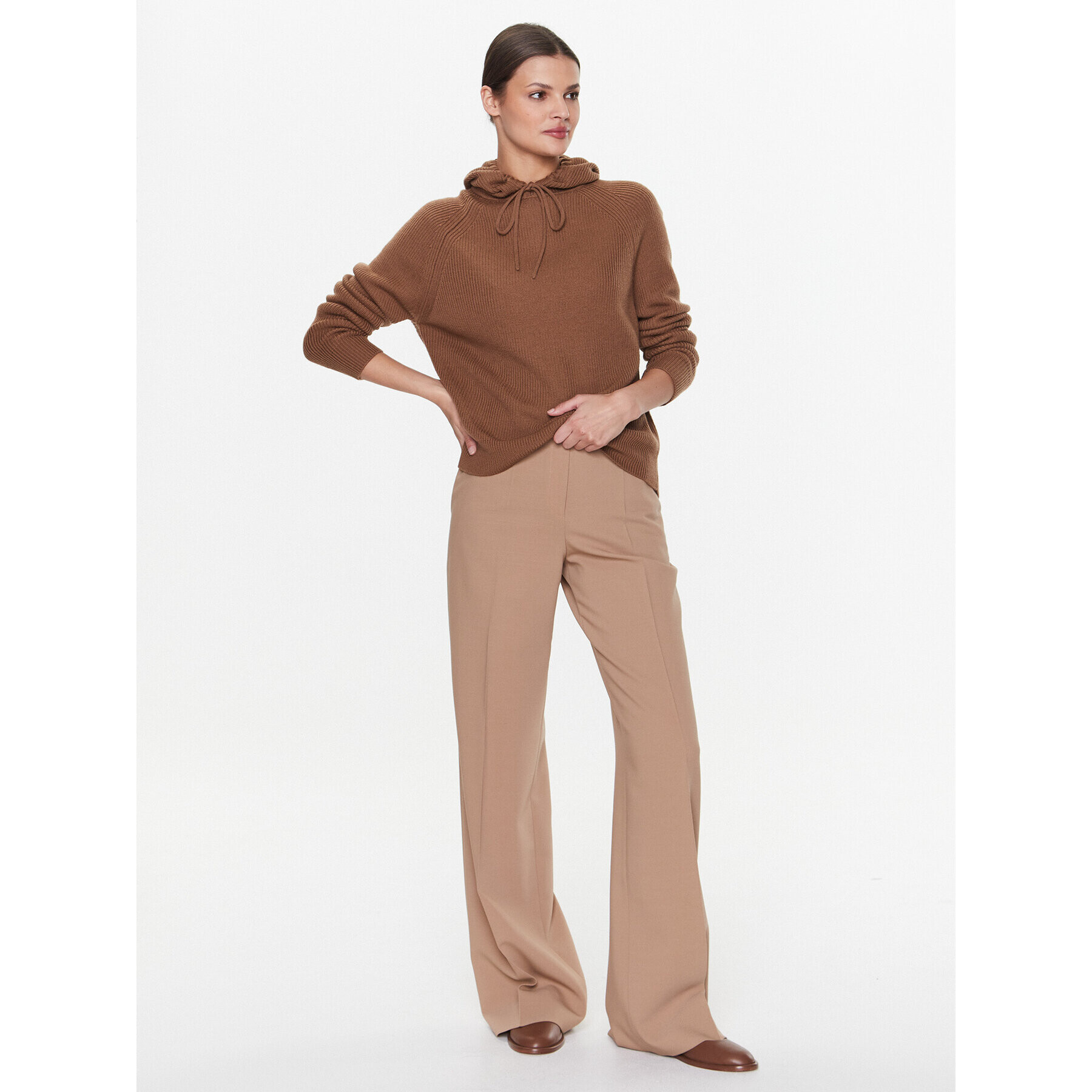 Max Mara Leisure Пуловер Moxa 33660626 Кафяв Regular Fit - Pepit.bg
