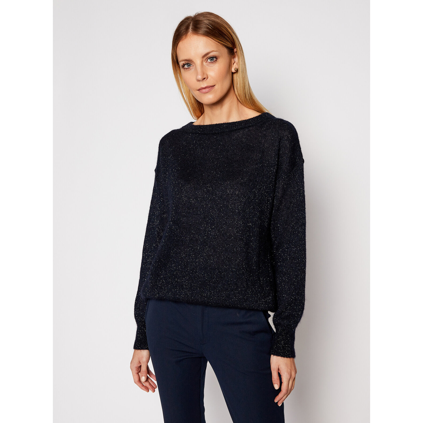Max Mara Leisure Пуловер Pilade 33610116 Тъмносин Regular Fit - Pepit.bg