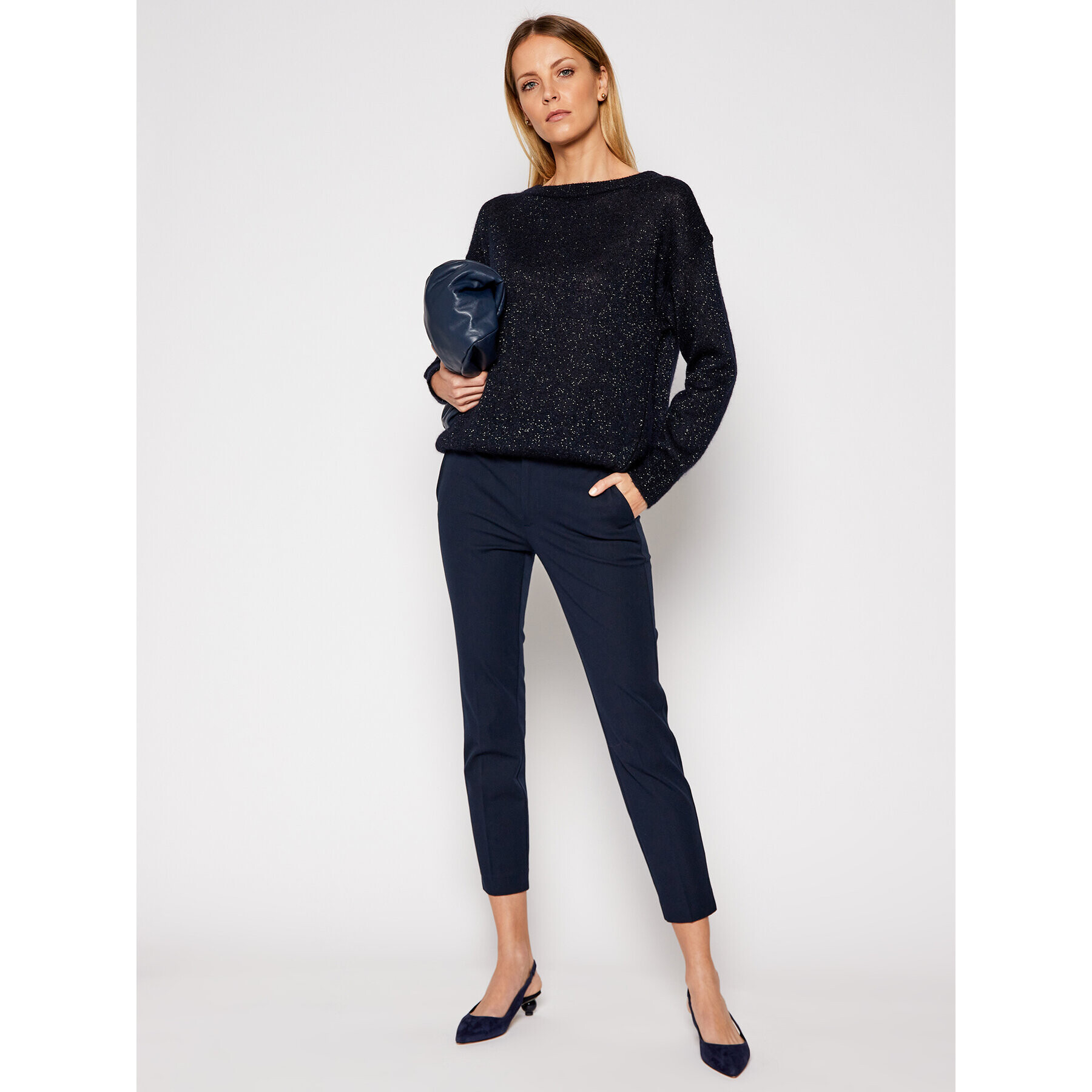 Max Mara Leisure Пуловер Pilade 33610116 Тъмносин Regular Fit - Pepit.bg