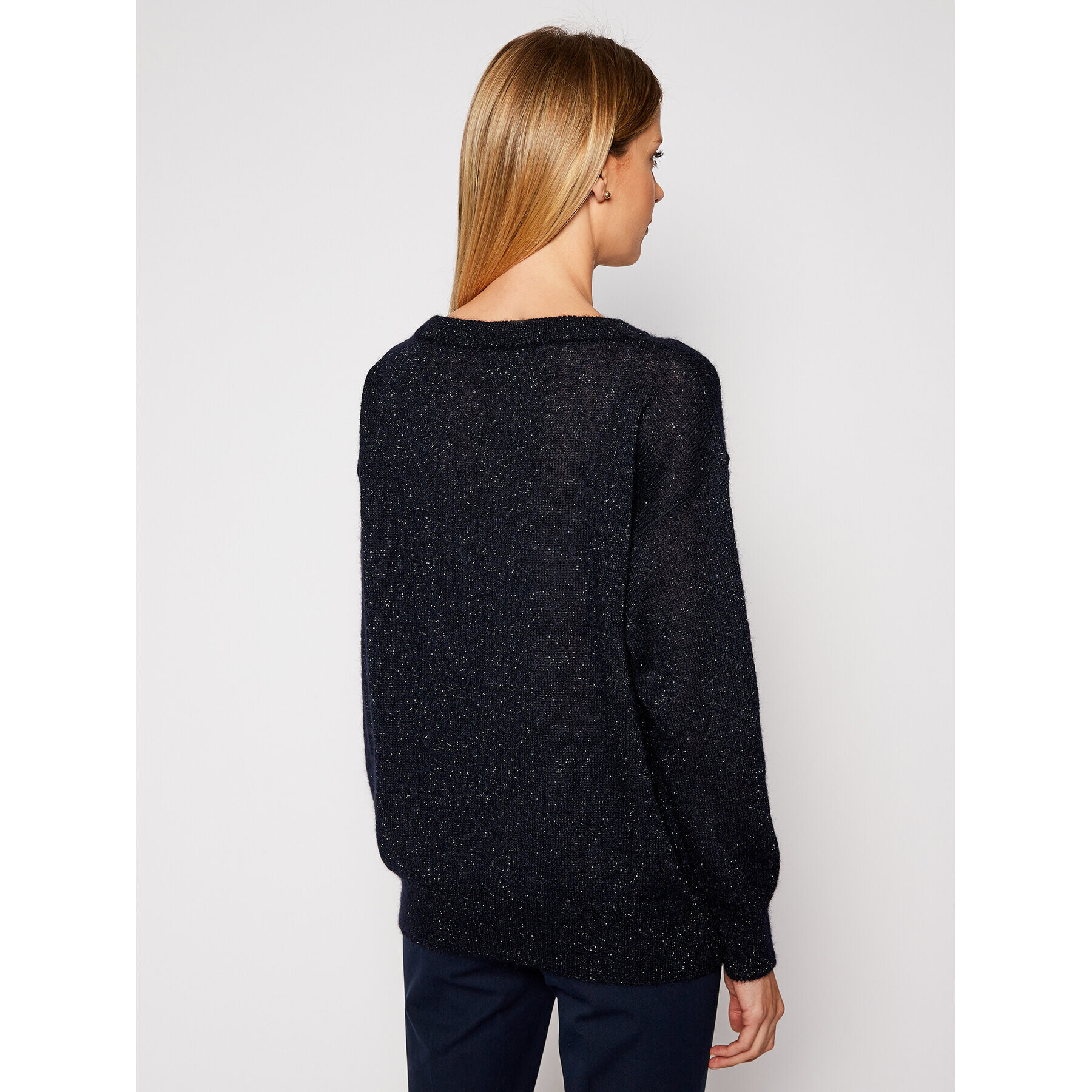 Max Mara Leisure Пуловер Pilade 33610116 Тъмносин Regular Fit - Pepit.bg