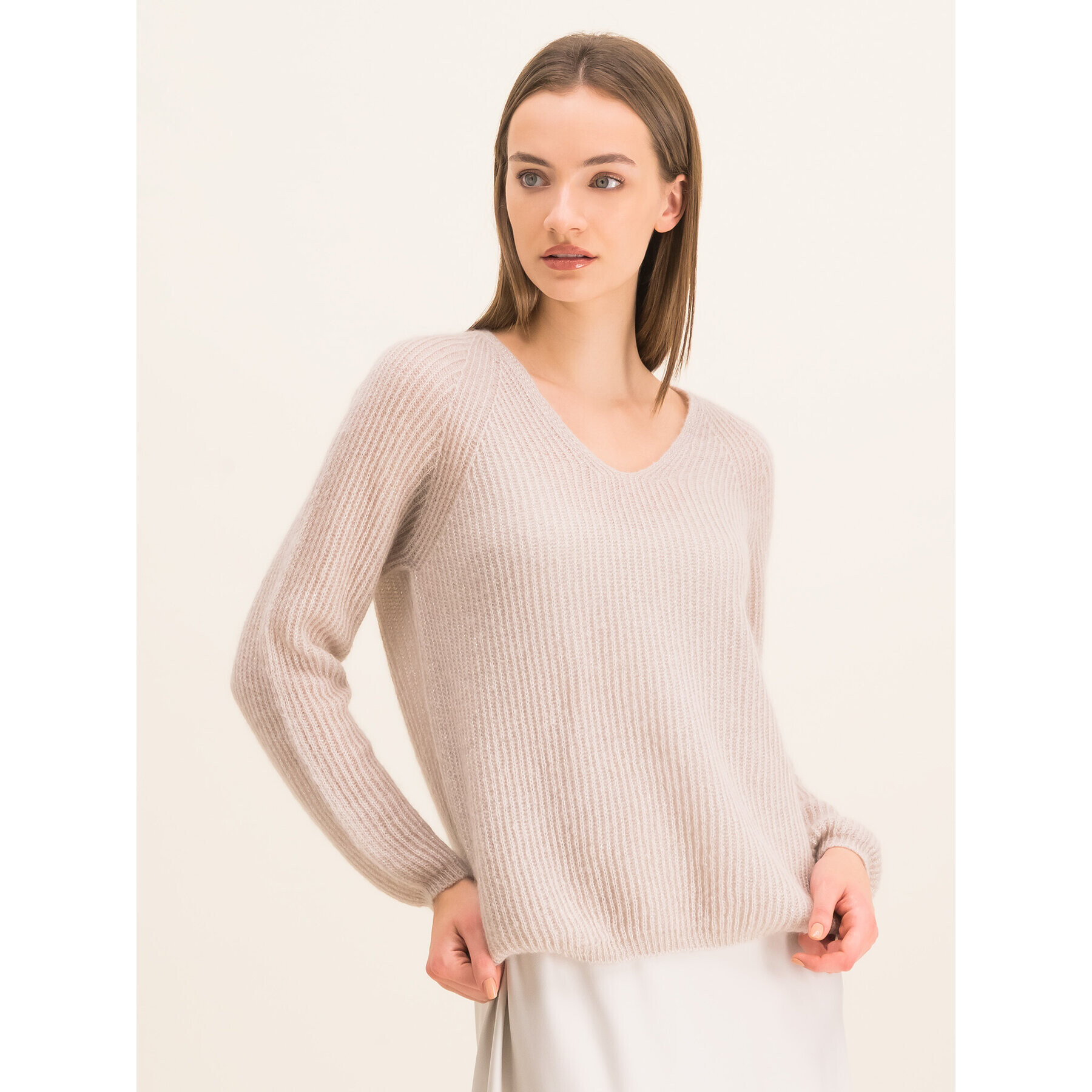 Max Mara Leisure Пуловер Posato 33610106 Сив Relaxed Fit - Pepit.bg