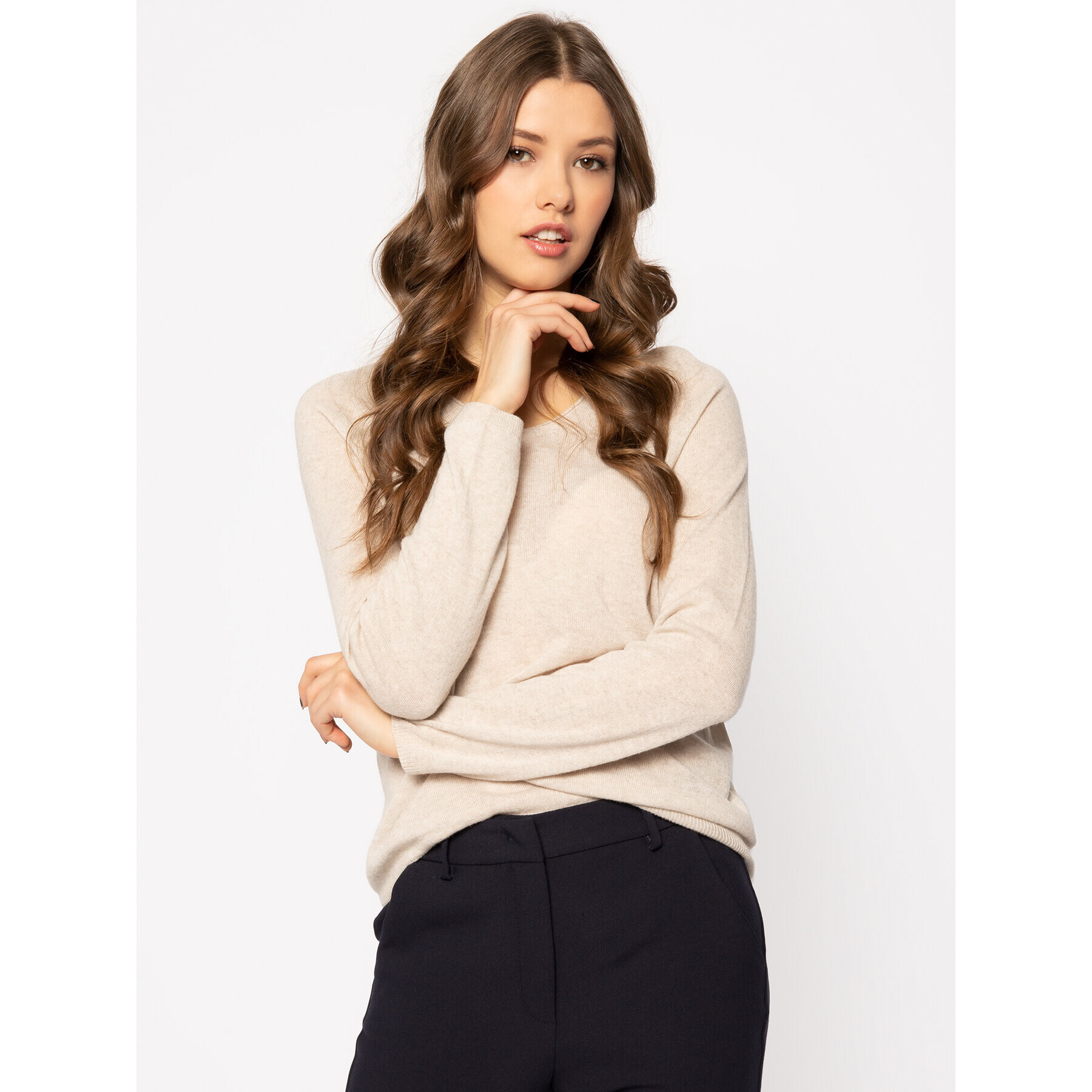 Max Mara Leisure Пуловер Vino 33610906 Бежов Regular Fit - Pepit.bg