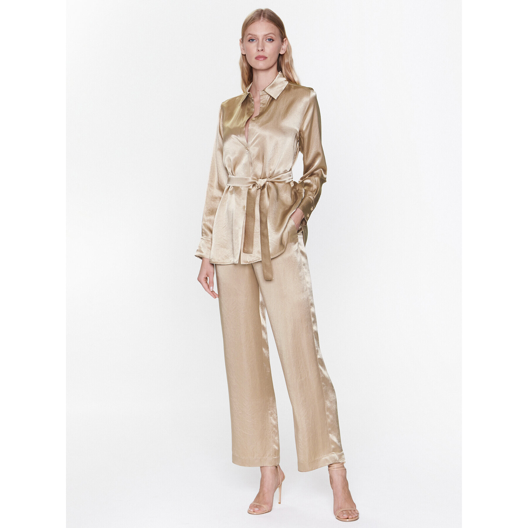 Max Mara Leisure Риза Holiday 23311102 Златист Regular Fit - Pepit.bg