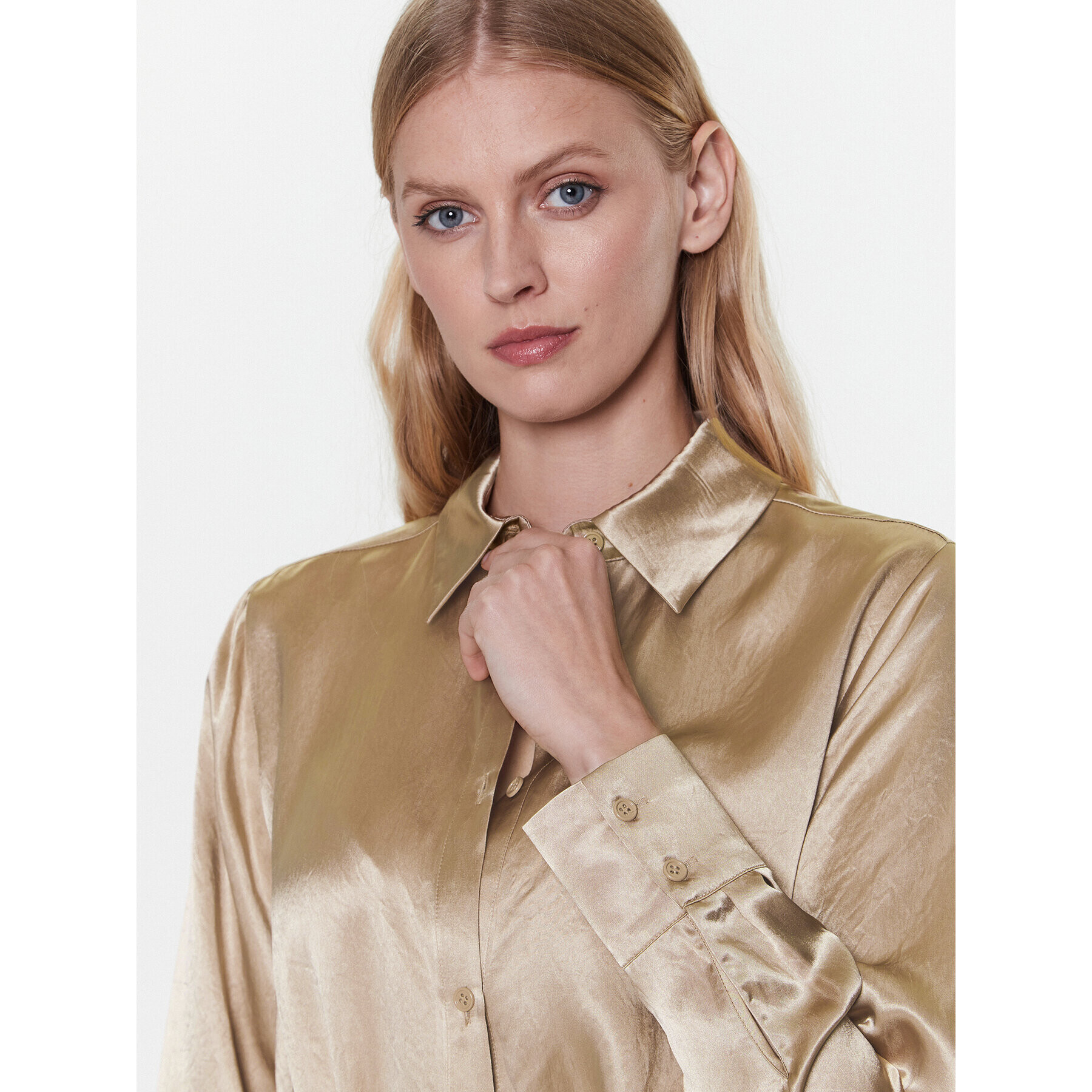 Max Mara Leisure Риза Holiday 23311102 Златист Regular Fit - Pepit.bg