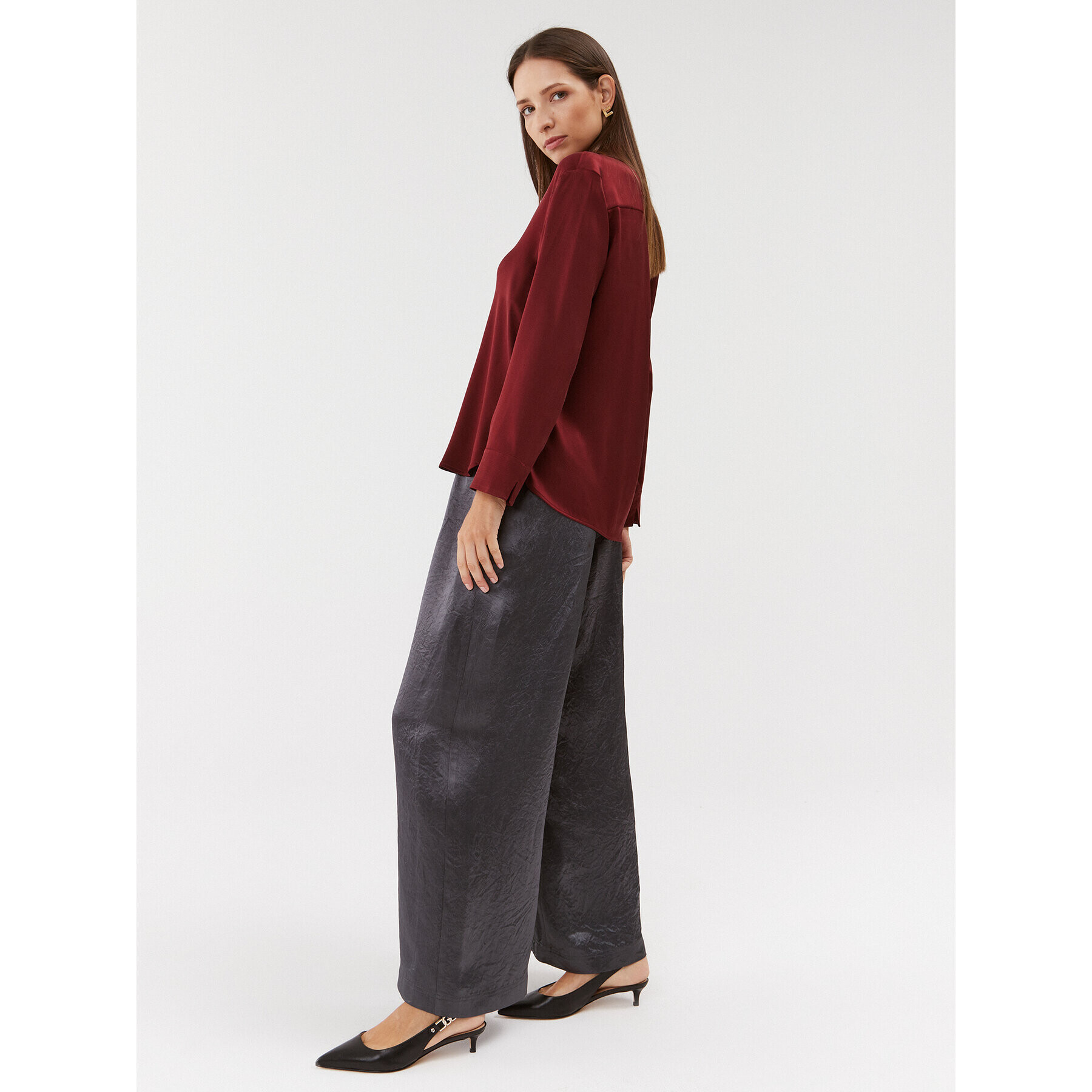 Max Mara Leisure Риза Ofridi 2331160136 Бордо Regular Fit - Pepit.bg