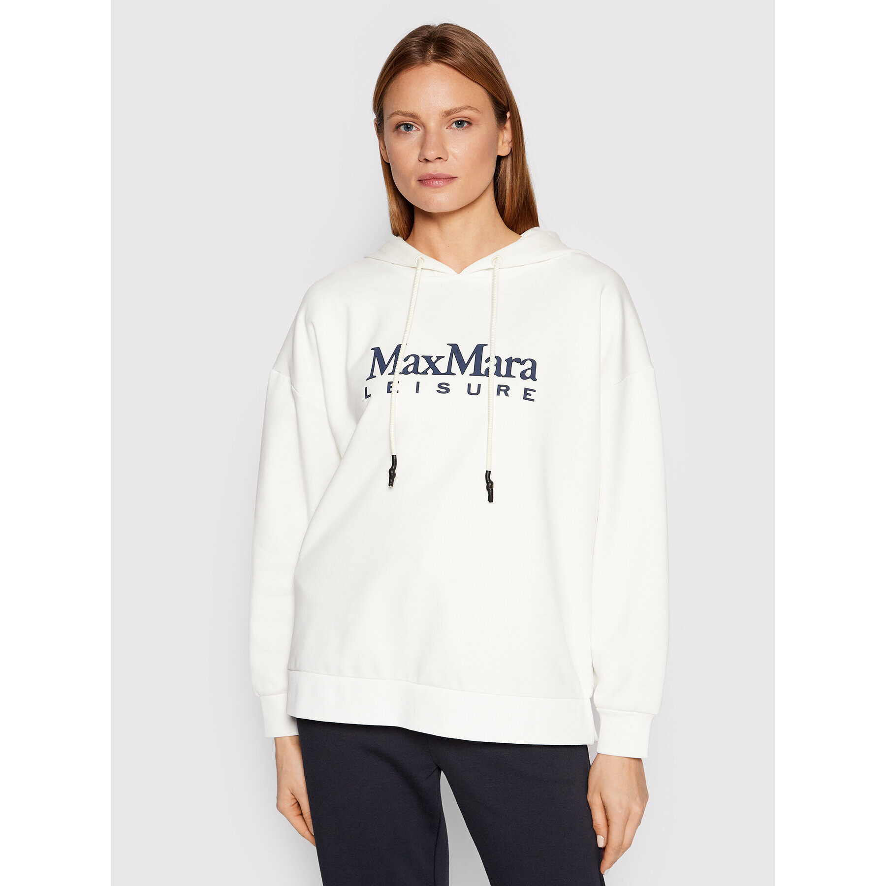 Max Mara Leisure Суитшърт Aggravi 39210426 Бял Regular Fit - Pepit.bg