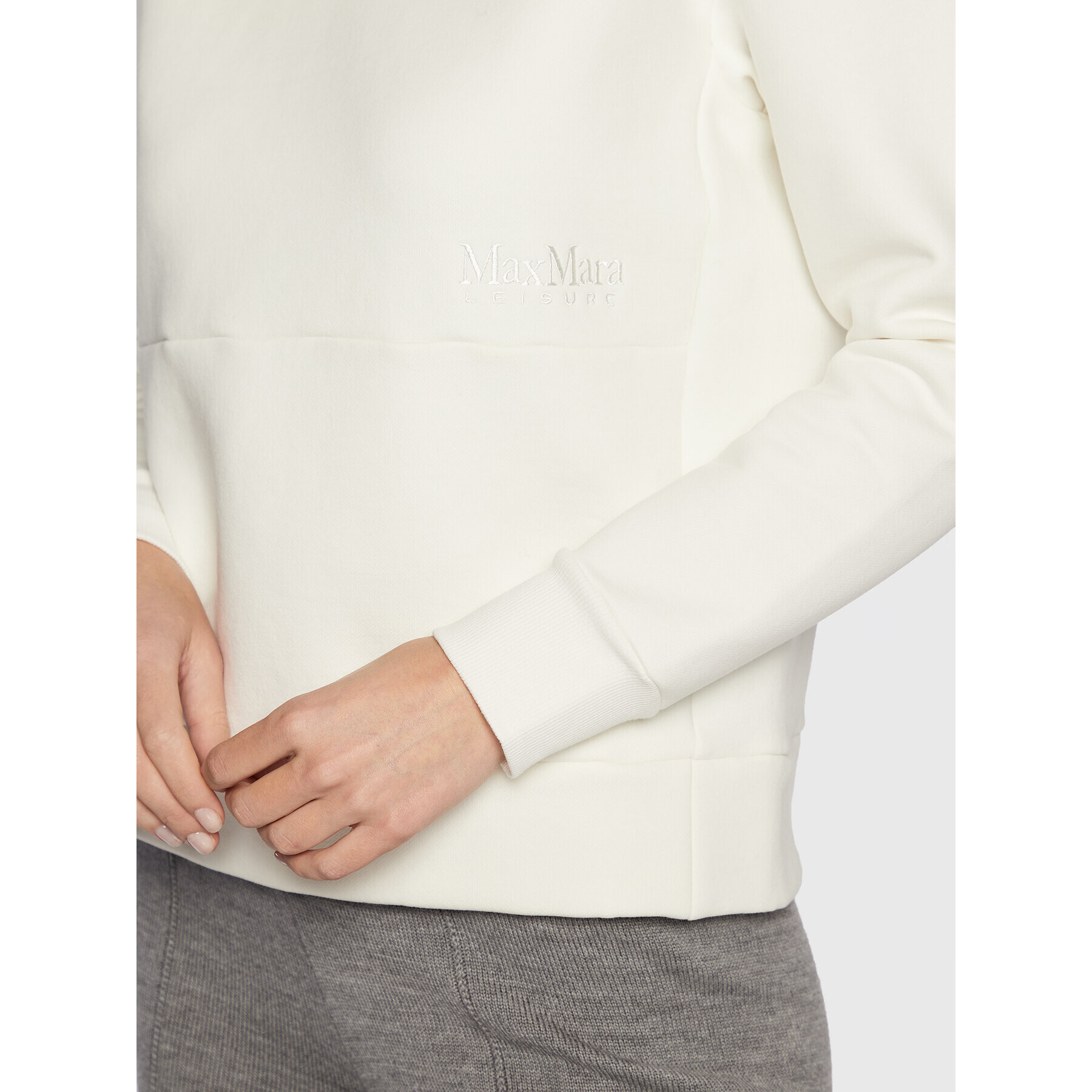 Max Mara Leisure Суитшърт Epoca 39260126 Бял Loose Fit - Pepit.bg