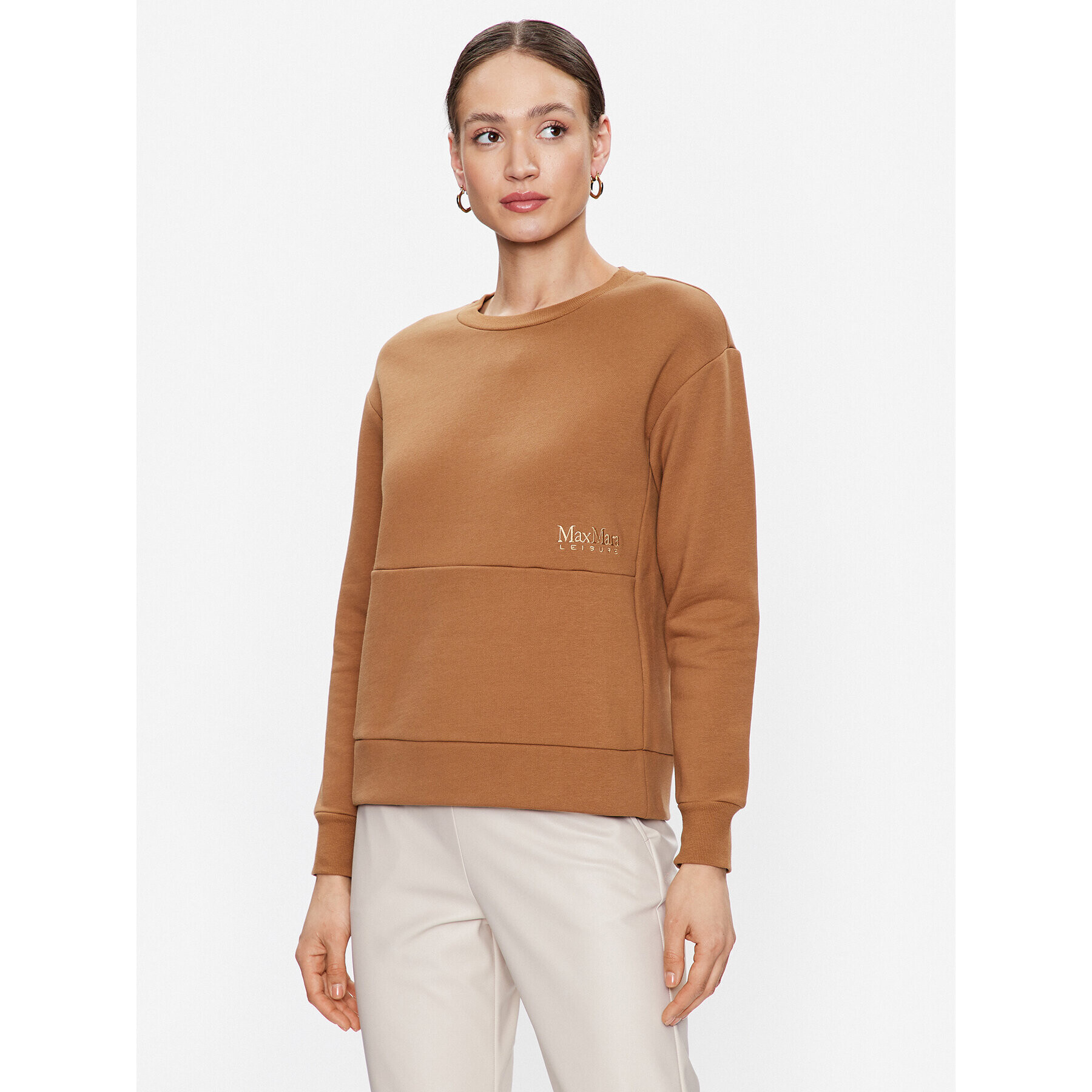 Max Mara Leisure Суитшърт Epoca 39260126 Кафяв Relaxed Fit - Pepit.bg