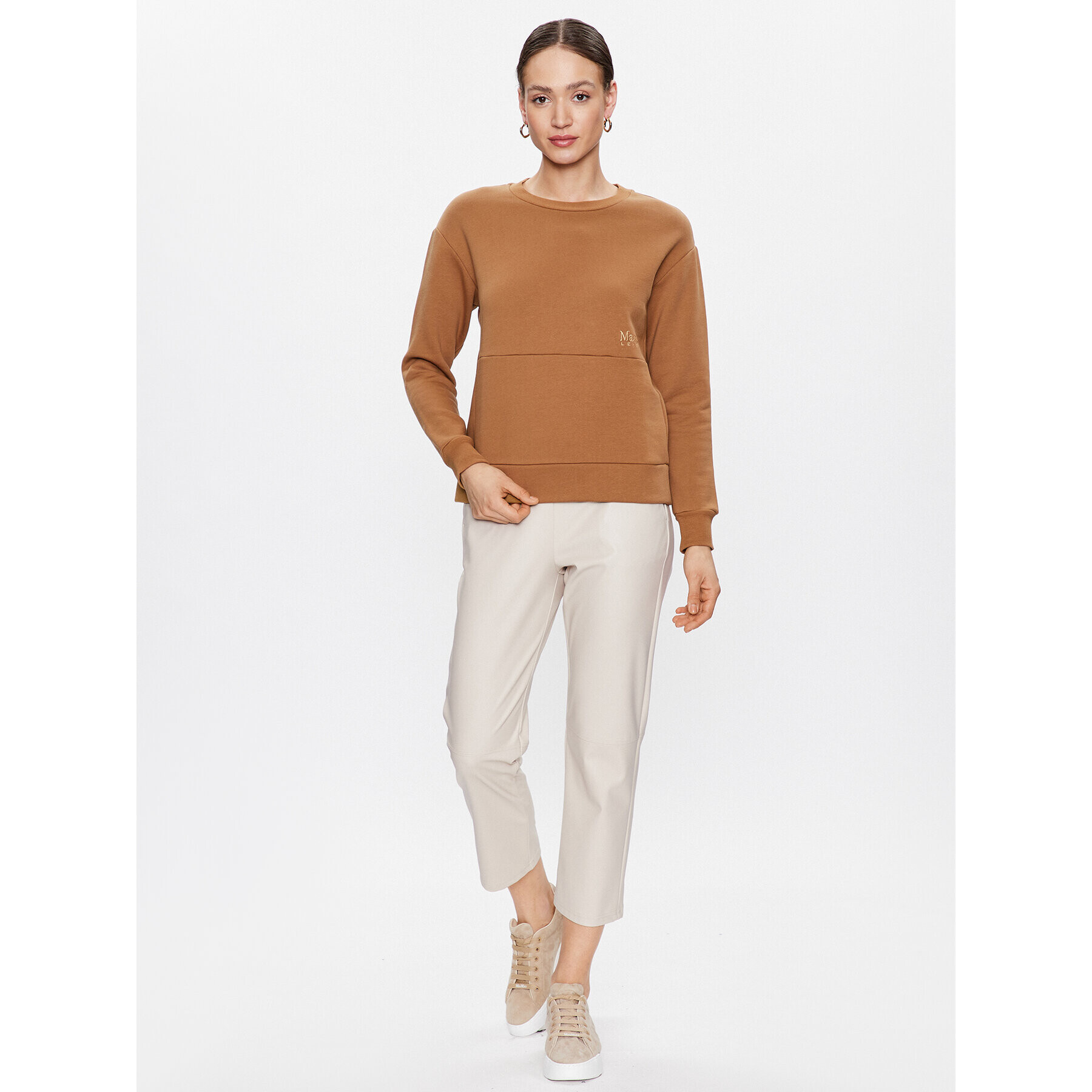 Max Mara Leisure Суитшърт Epoca 39260126 Кафяв Relaxed Fit - Pepit.bg