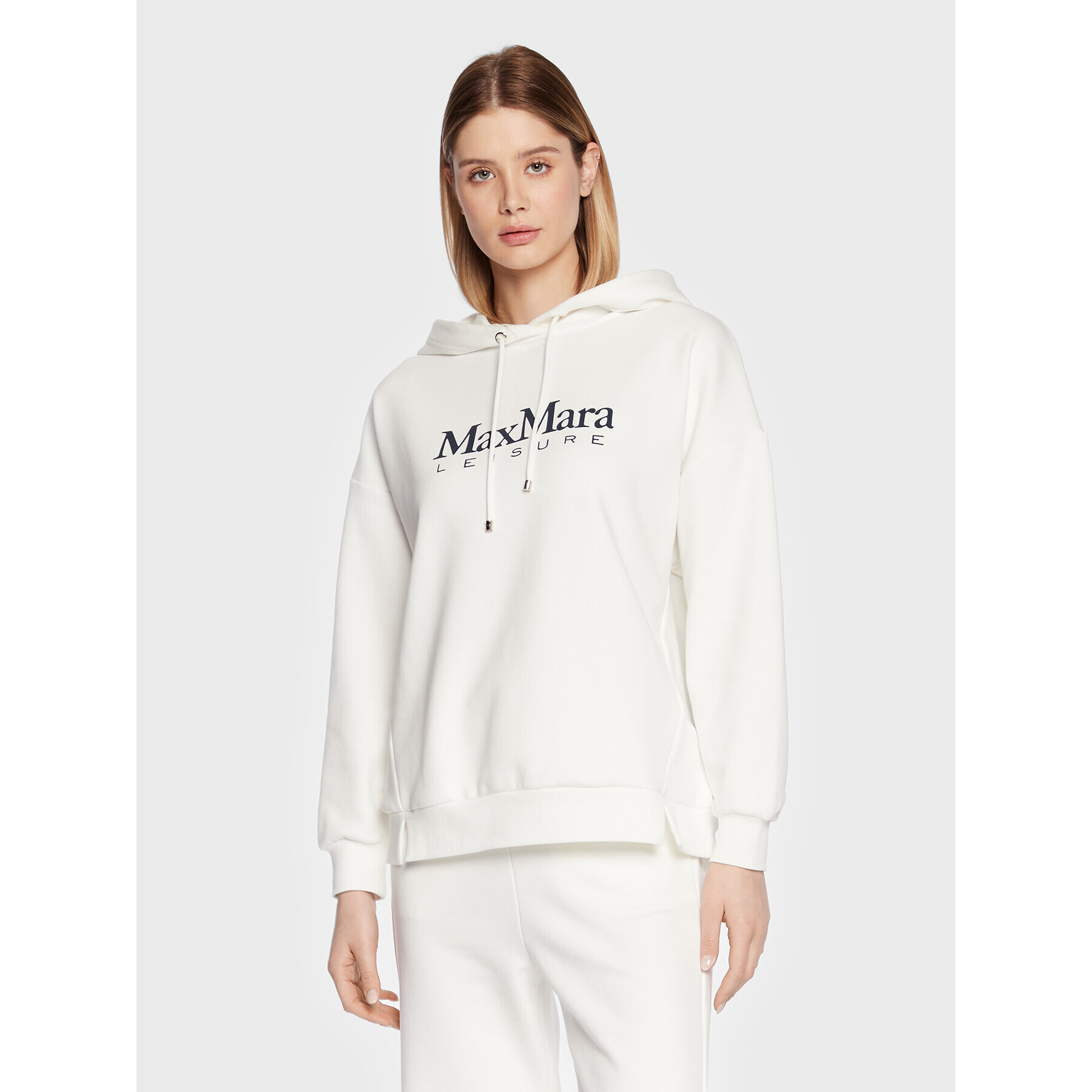 Max Mara Leisure Суитшърт Filo 23392101 Бял Regular Fit - Pepit.bg
