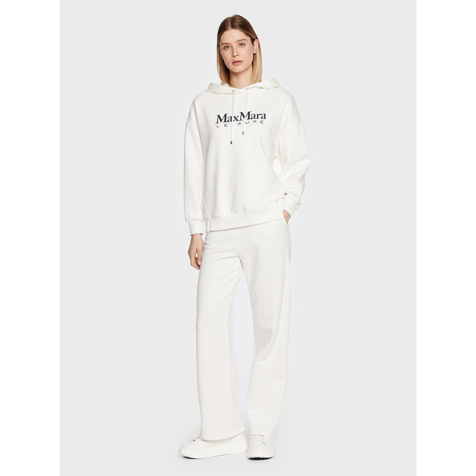 Max Mara Leisure Суитшърт Filo 23392101 Бял Regular Fit - Pepit.bg