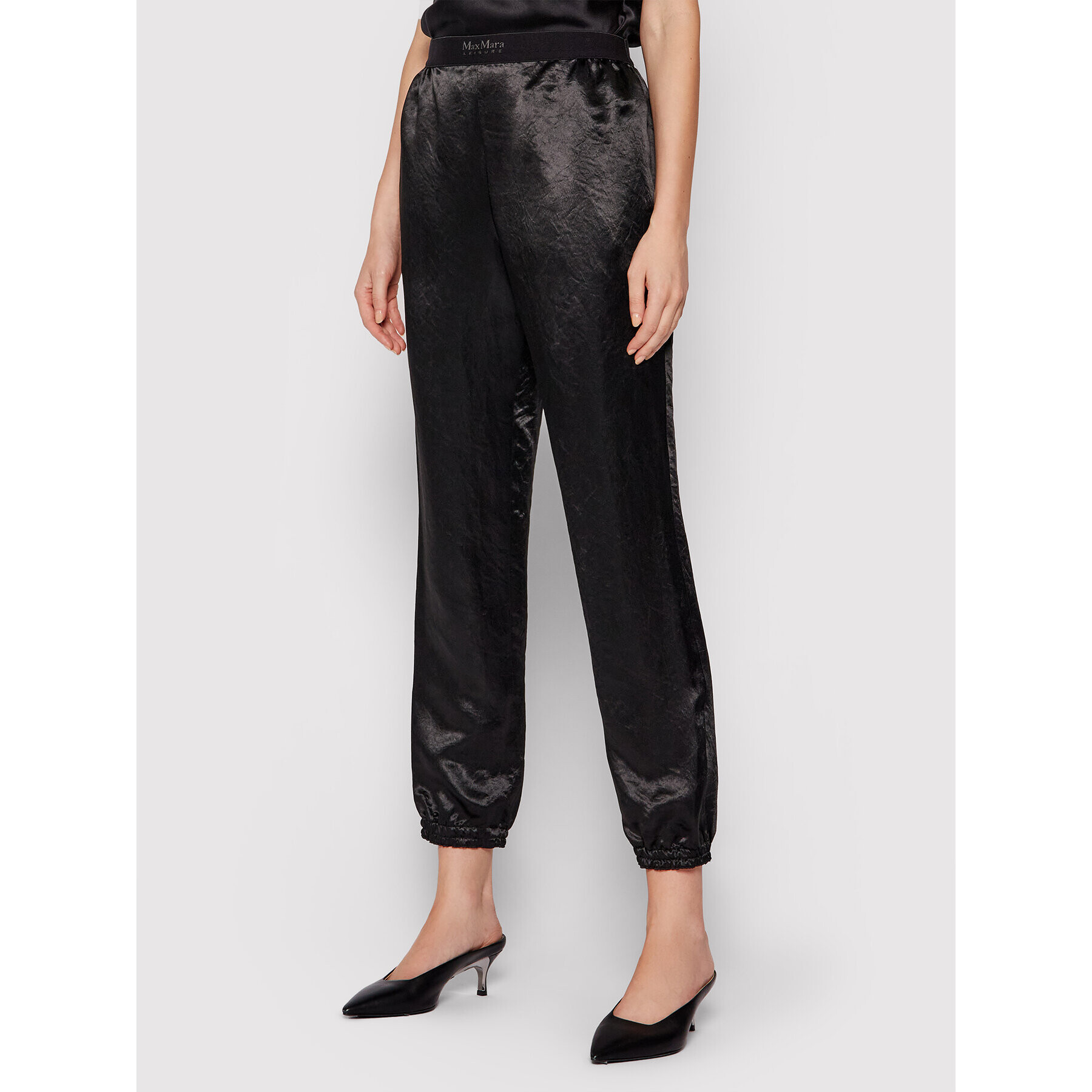 Max Mara Leisure Текстилни панталони Balzac 31360216 Черен Regular Fit - Pepit.bg