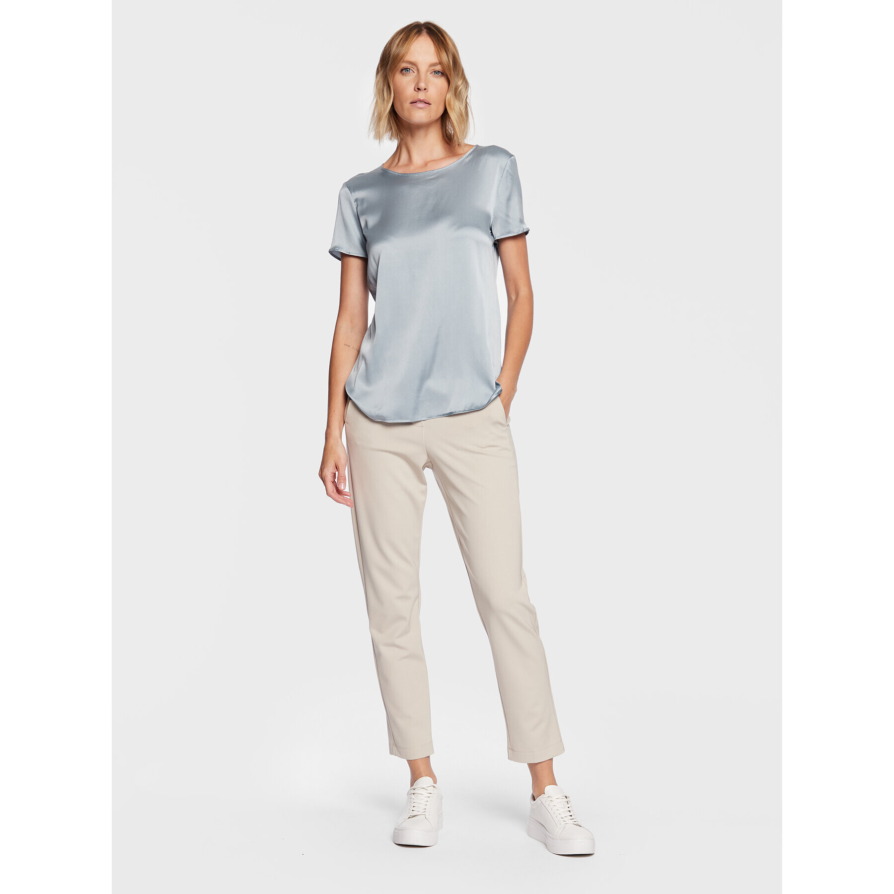 Max Mara Leisure Текстилни панталони Sicilia 23378103 Екрю Regular Fit - Pepit.bg