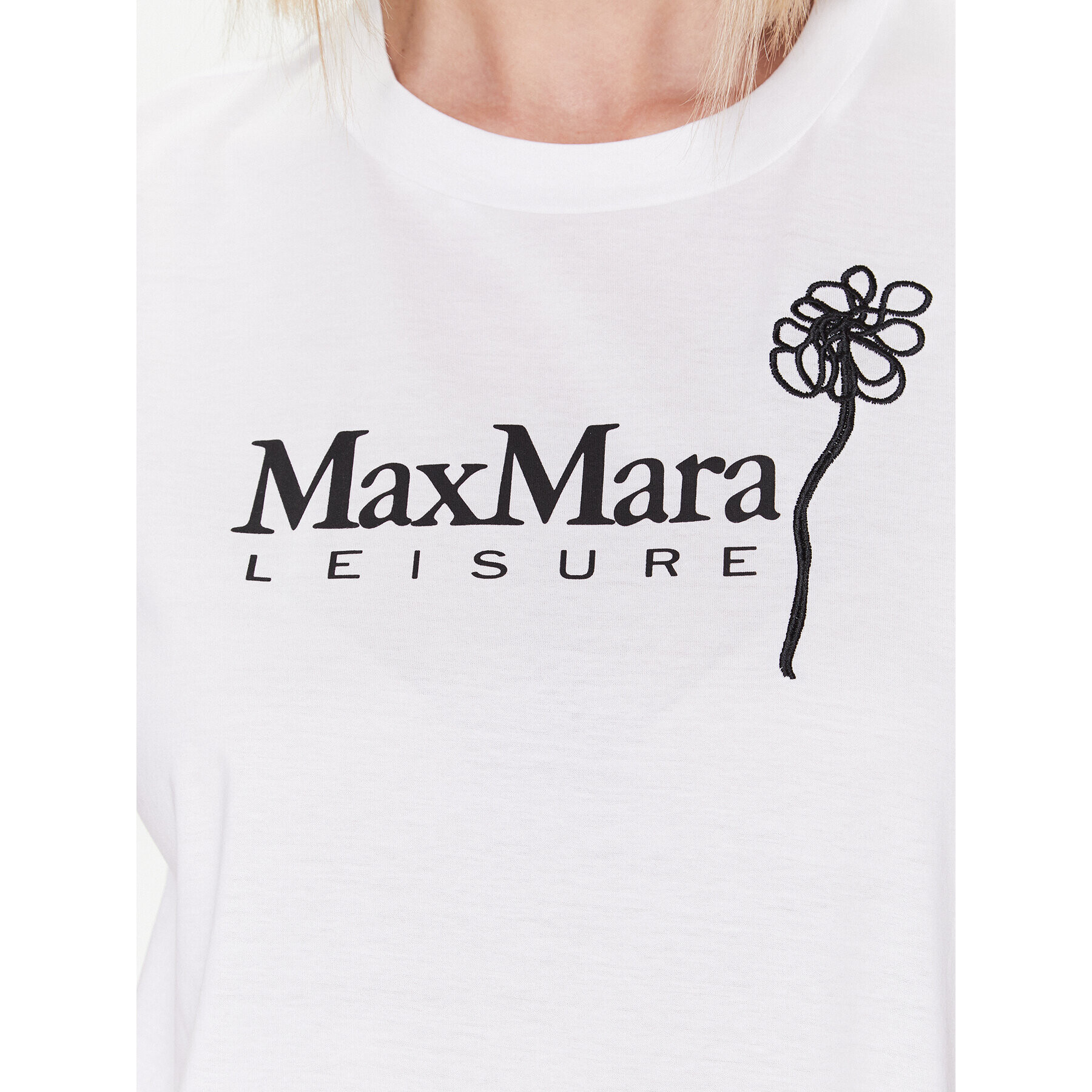 Max Mara Leisure Тишърт Bolivar 2339411136 Бял Regular Fit - Pepit.bg