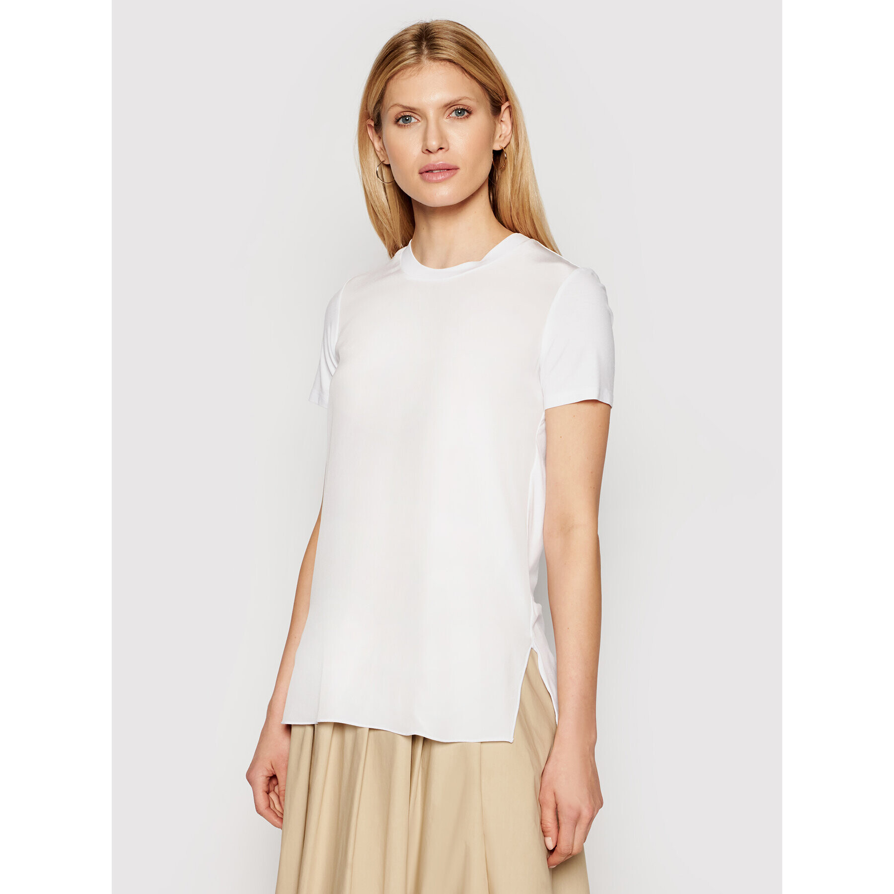 Max Mara Leisure Тишърт Posato 39710216 Бял Regular Fit - Pepit.bg