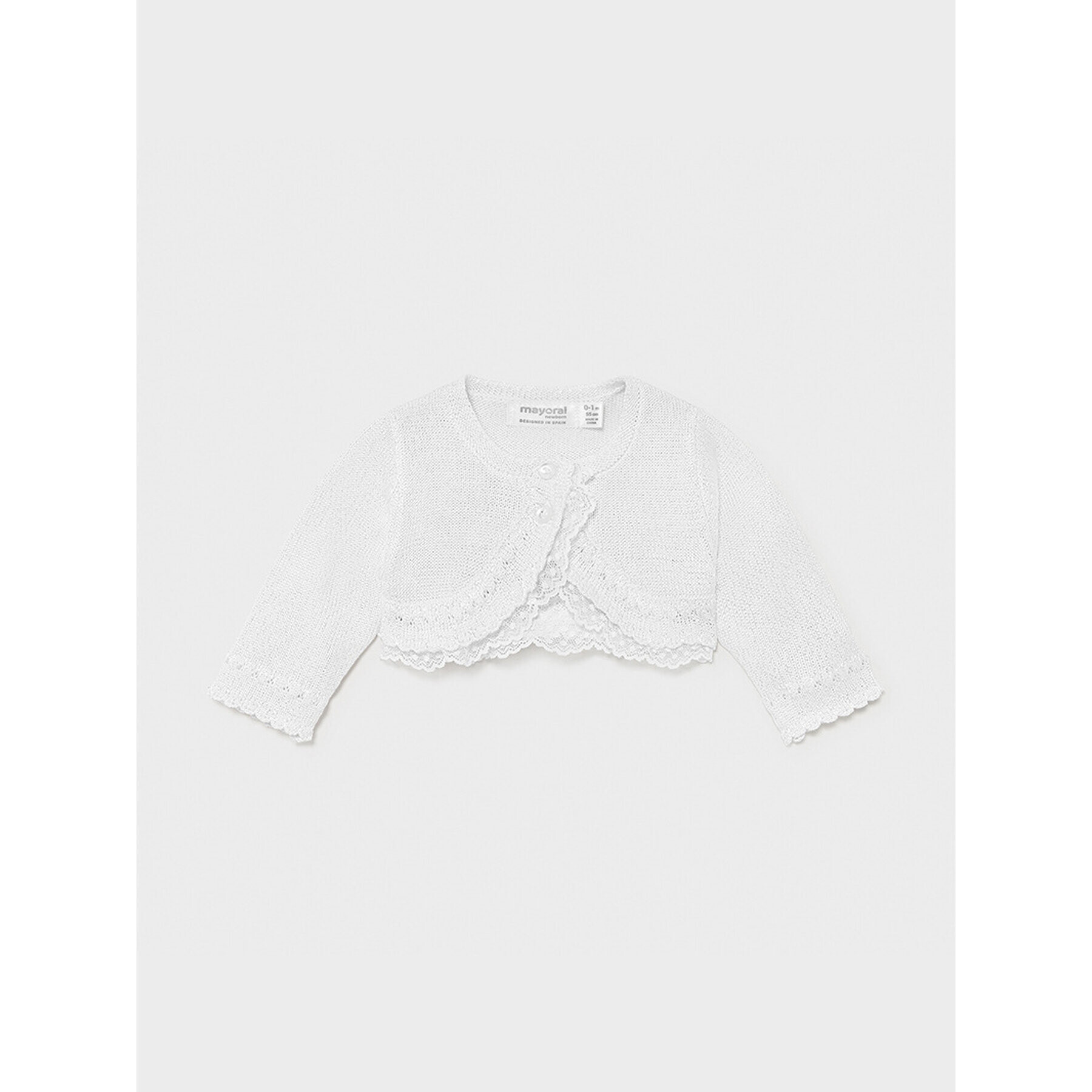 Mayoral Болерце 1331 Бял Regular Fit - Pepit.bg