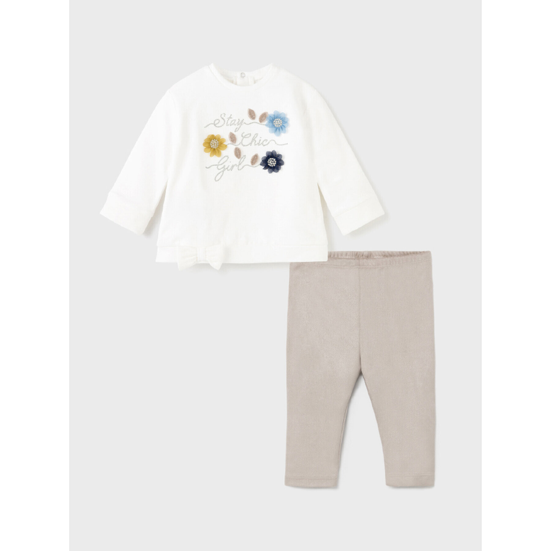 Mayoral Комплект блуза и клин 2715 Бял Regular Fit - Pepit.bg