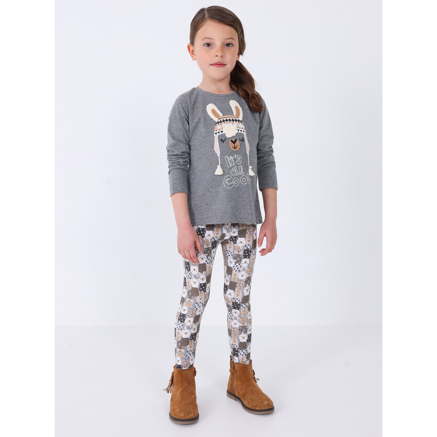 Mayoral Комплект блуза и клин 4.795 Сив Regular Fit - Pepit.bg
