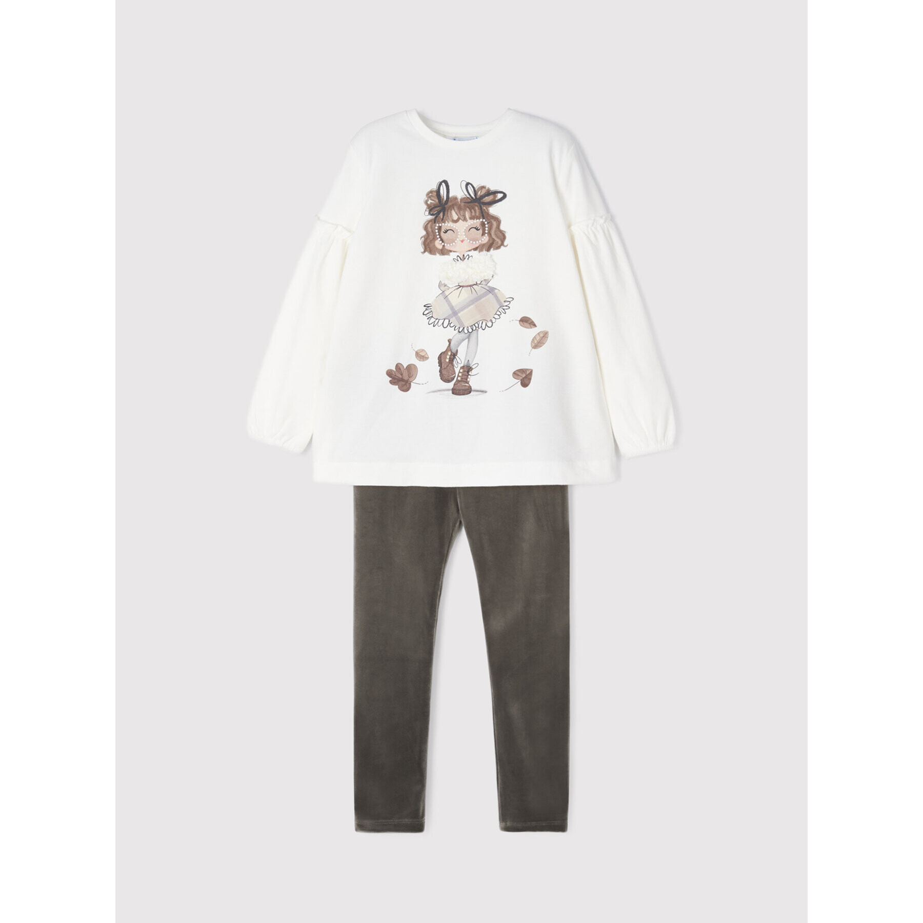 Mayoral Комплект блуза и клин 4765 Бежов Regular Fit - Pepit.bg