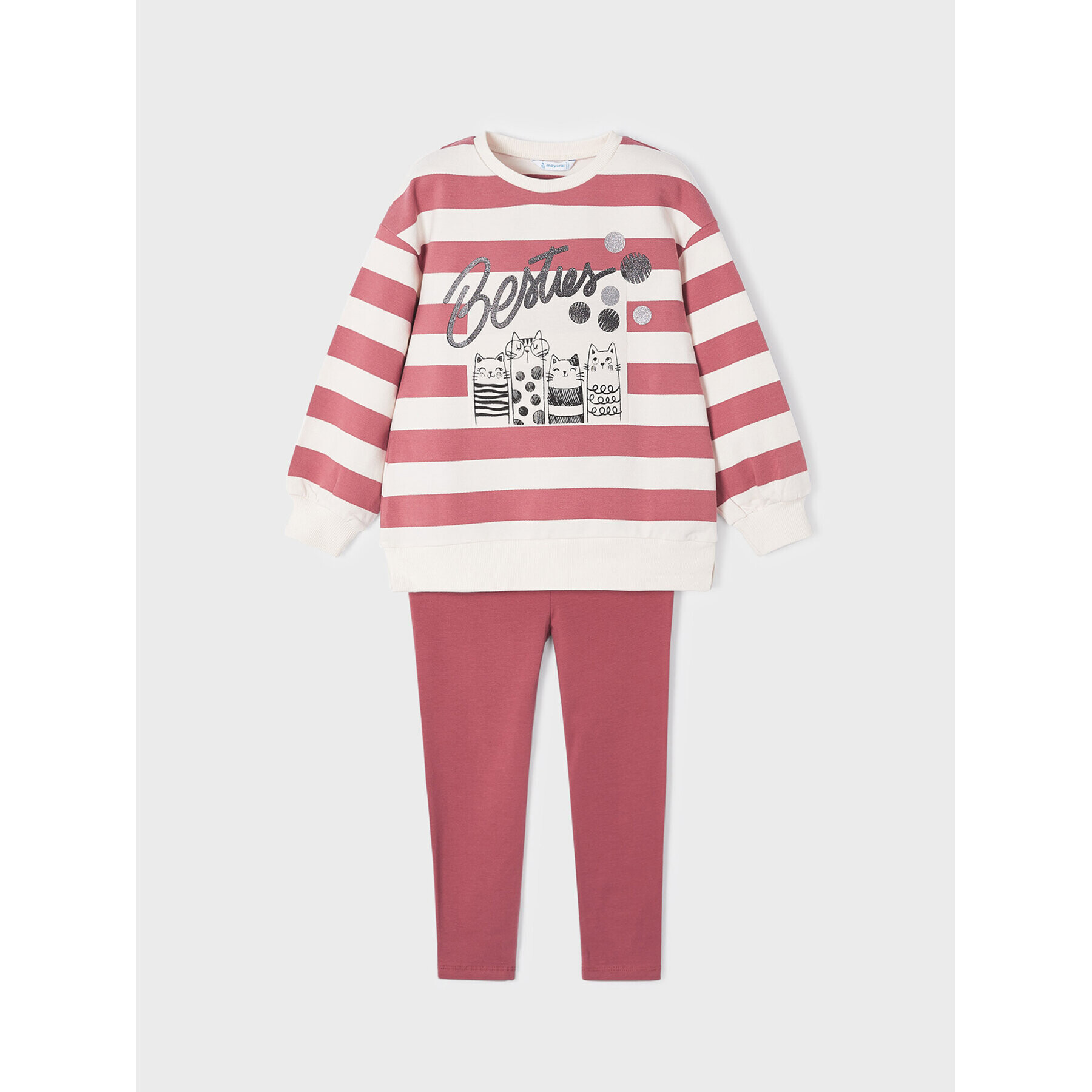 Mayoral Комплект суитшърт и клин 4776 Червен Regular Fit - Pepit.bg