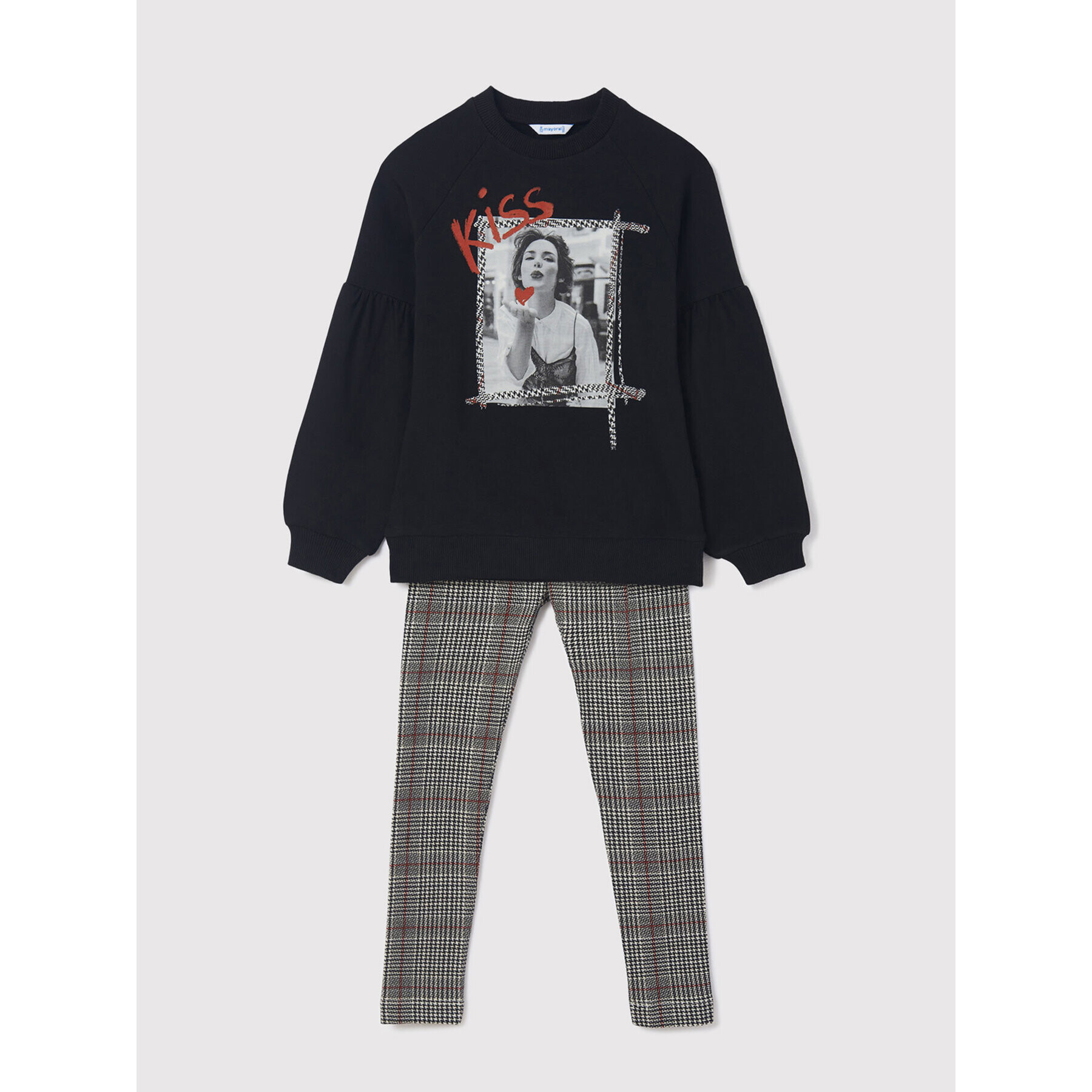 Mayoral Комплект суитшърт и клин 7737 Черен Regular Fit - Pepit.bg