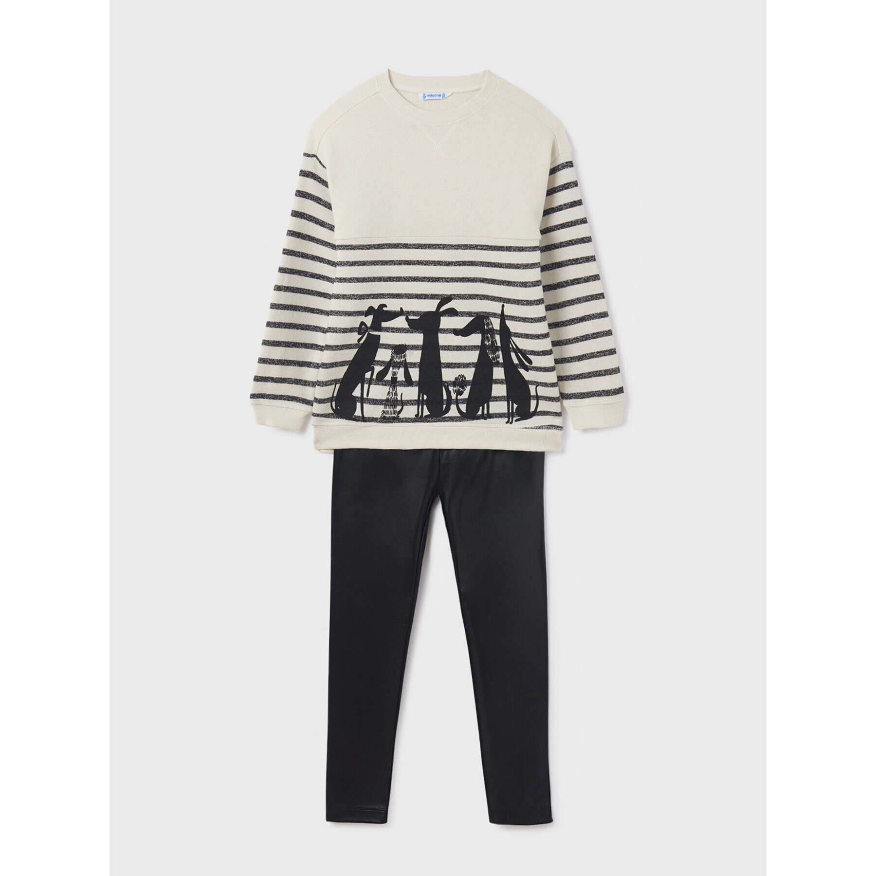 Mayoral Комплект суитшърт и клин 7741 Черен Regular Fit - Pepit.bg