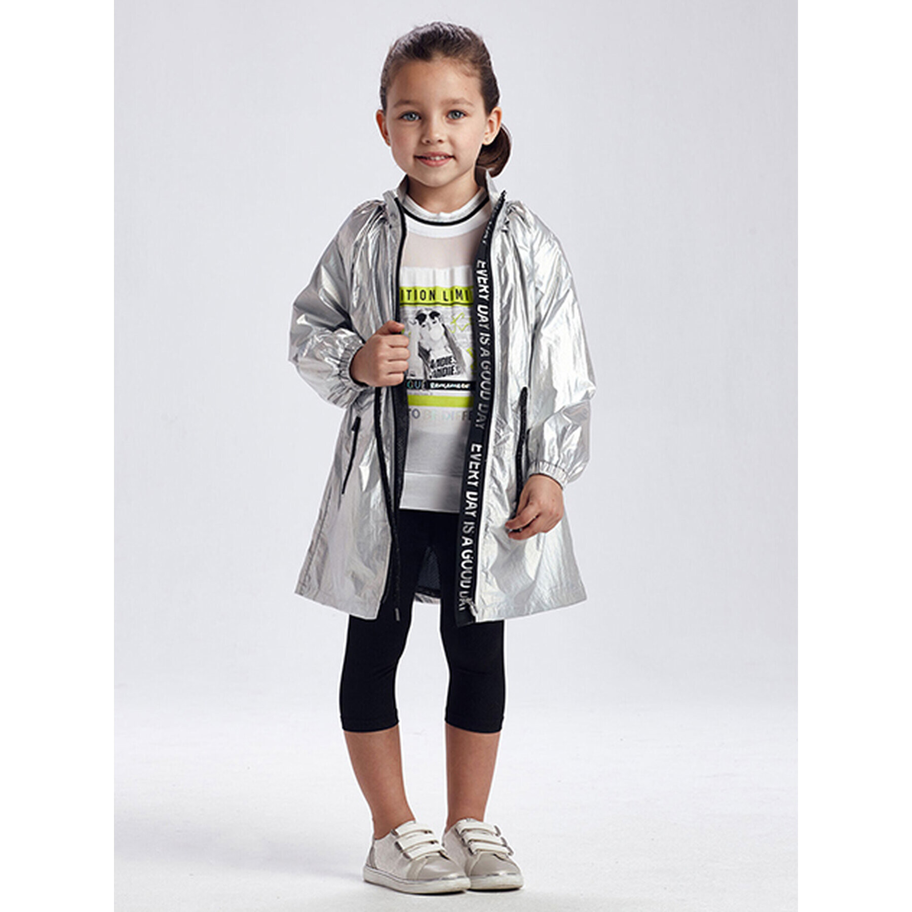 Mayoral Преходно яке 3486 Сребрист Regular Fit - Pepit.bg