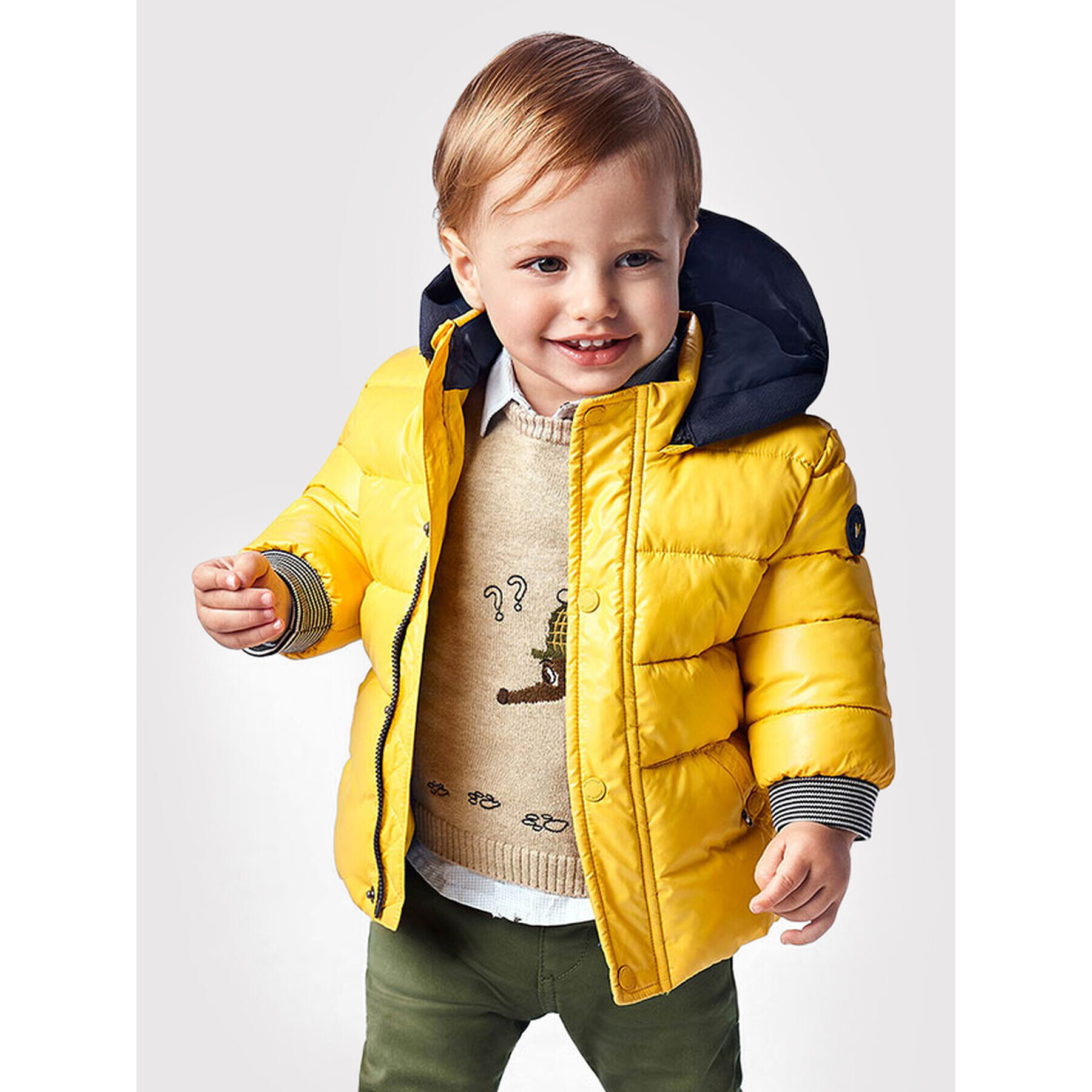 Mayoral Пухено яке 2417 Жълт Regular Fit - Pepit.bg