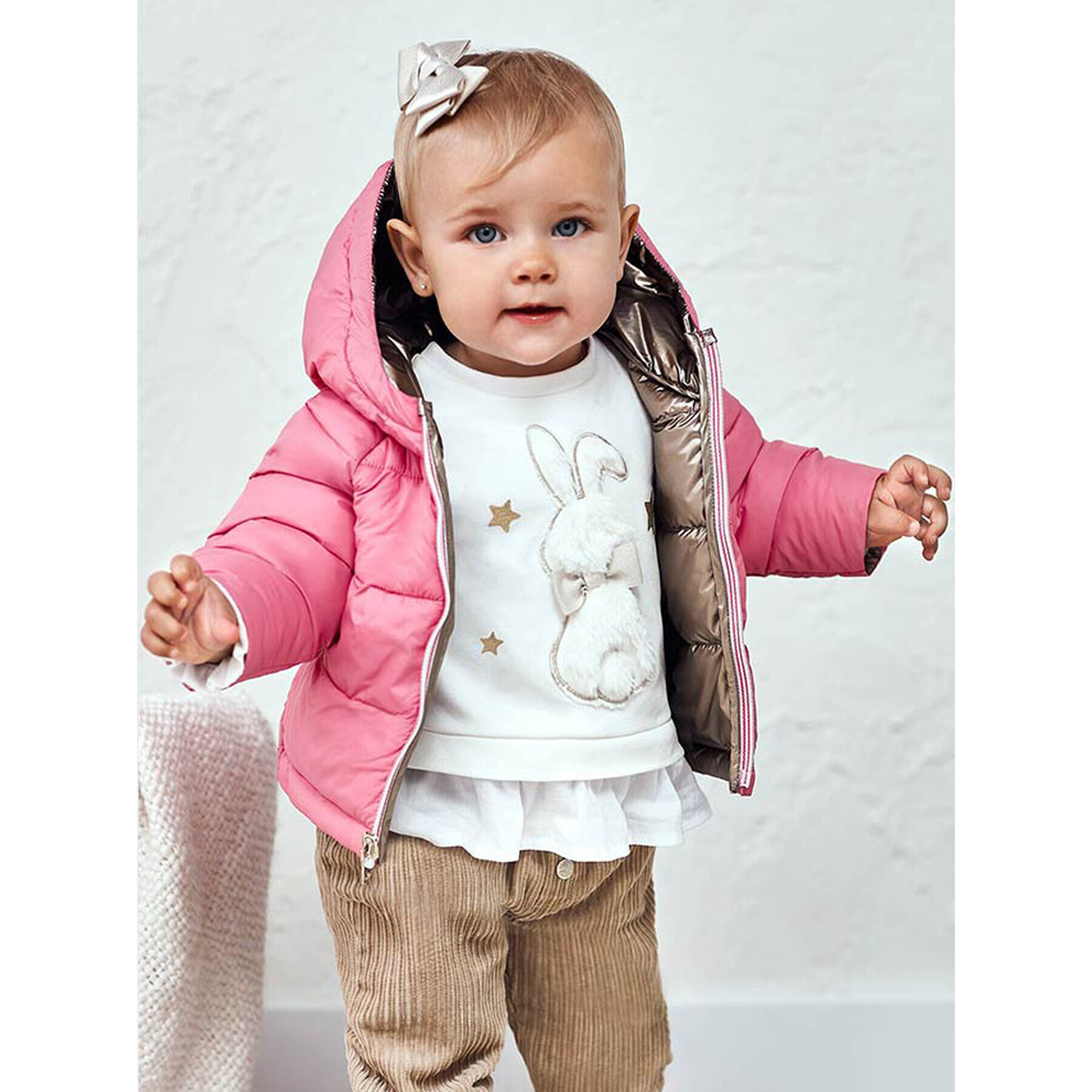 Mayoral Пухено яке 2441 Златист Regular Fit - Pepit.bg