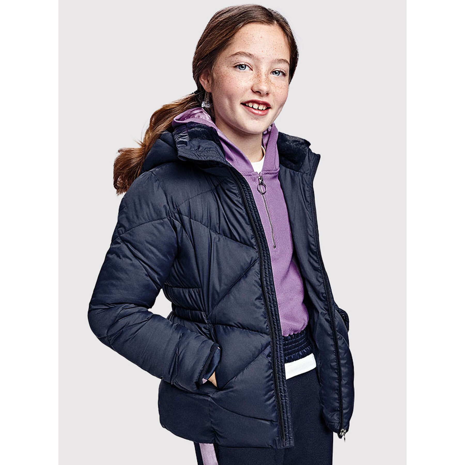Mayoral Пухено яке 416 Тъмносин Regular Fit - Pepit.bg