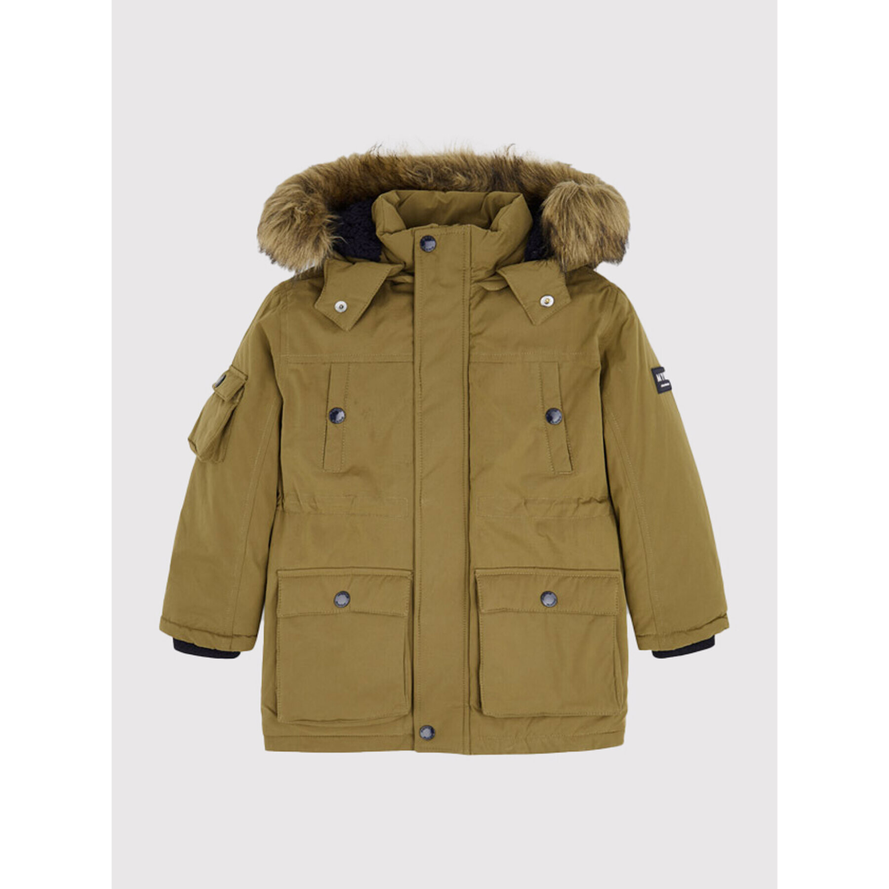 Mayoral Пухено яке 4416 Кафяв Regular Fit - Pepit.bg