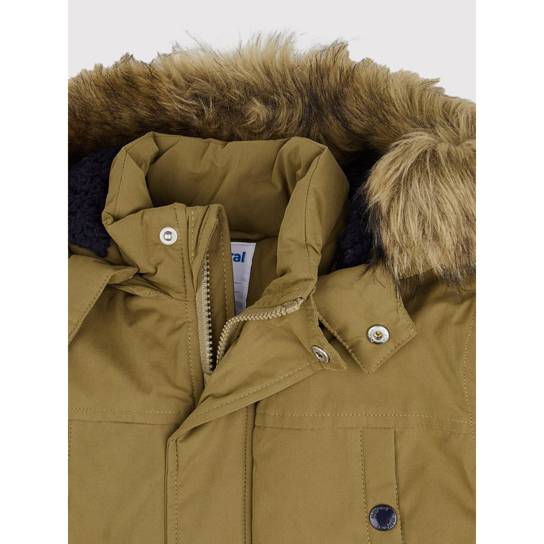 Mayoral Пухено яке 4416 Кафяв Regular Fit - Pepit.bg