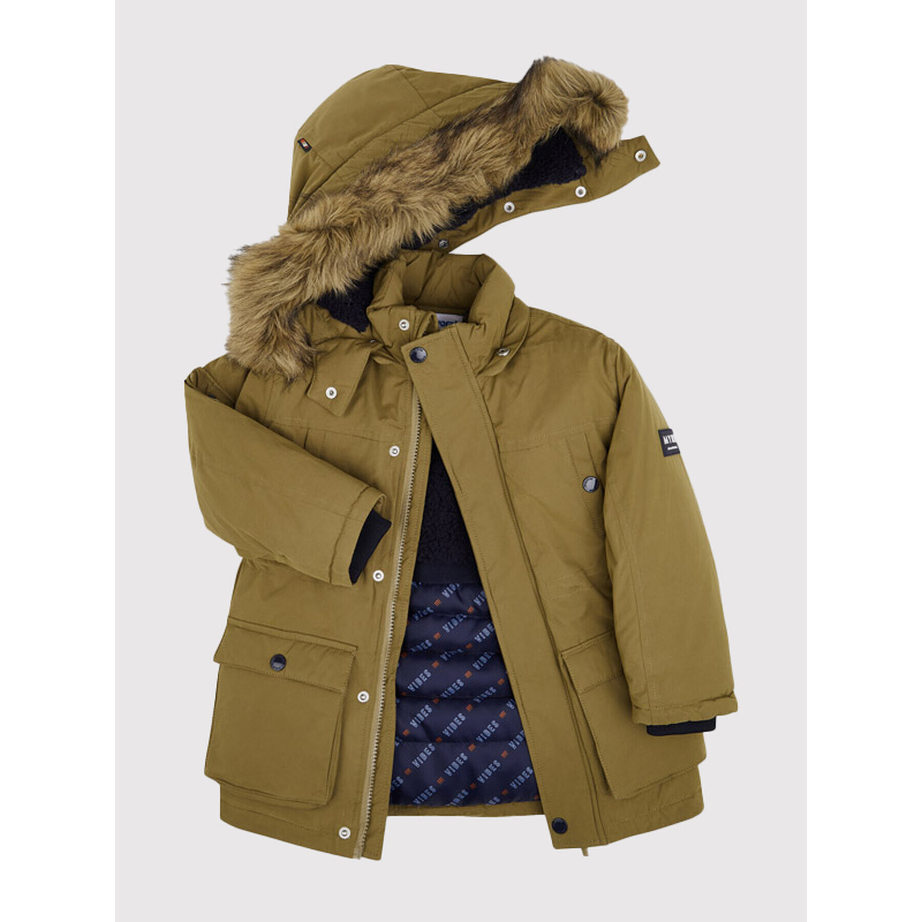 Mayoral Пухено яке 4416 Кафяв Regular Fit - Pepit.bg