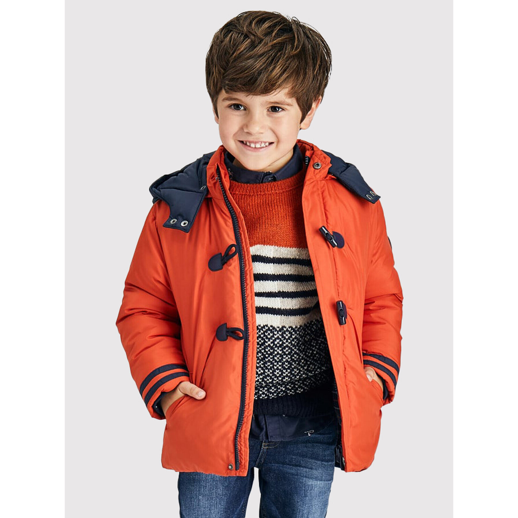Mayoral Пухено яке 4418 Оранжев Regular Fit - Pepit.bg