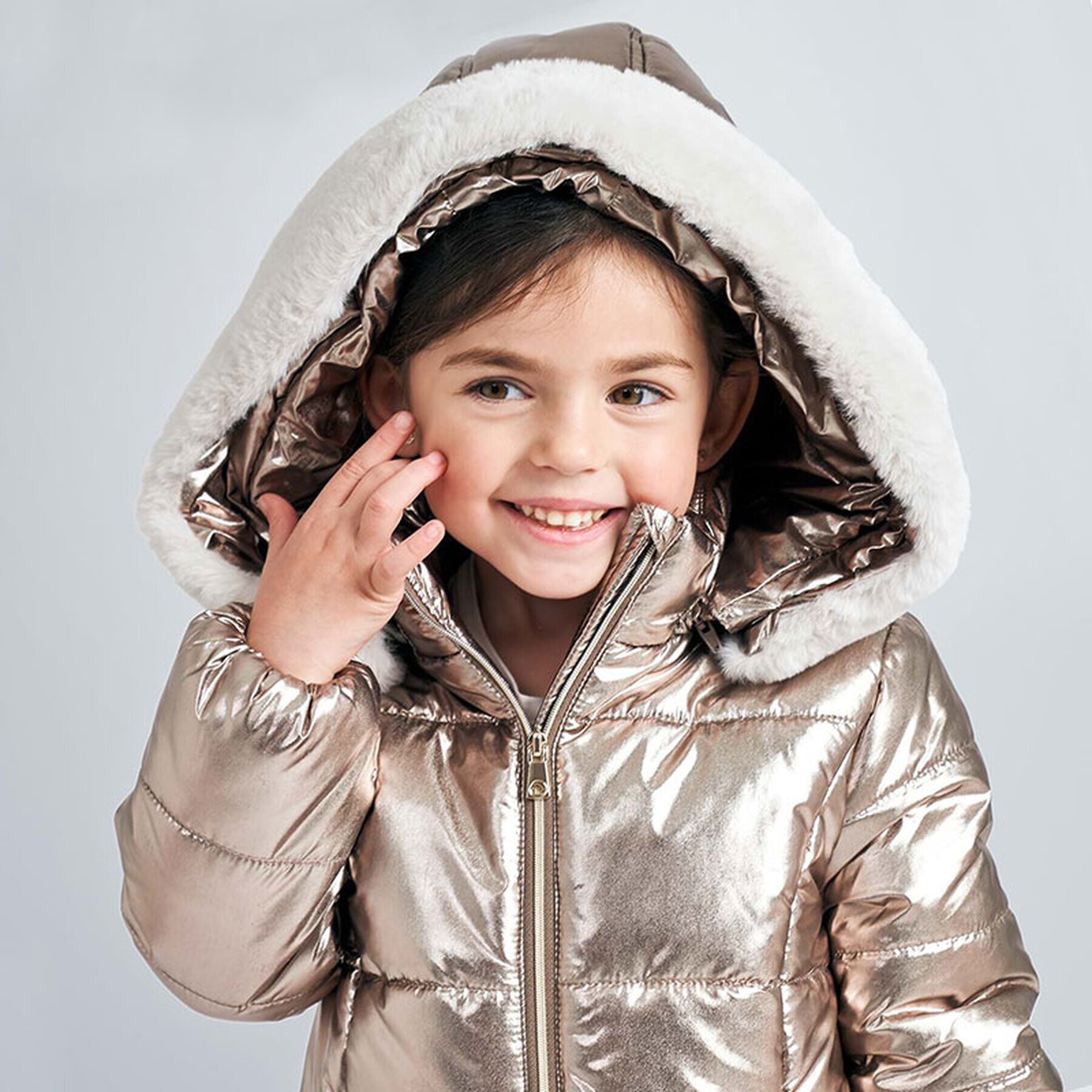 Mayoral Пухено яке 4419 Златист Regular Fit - Pepit.bg