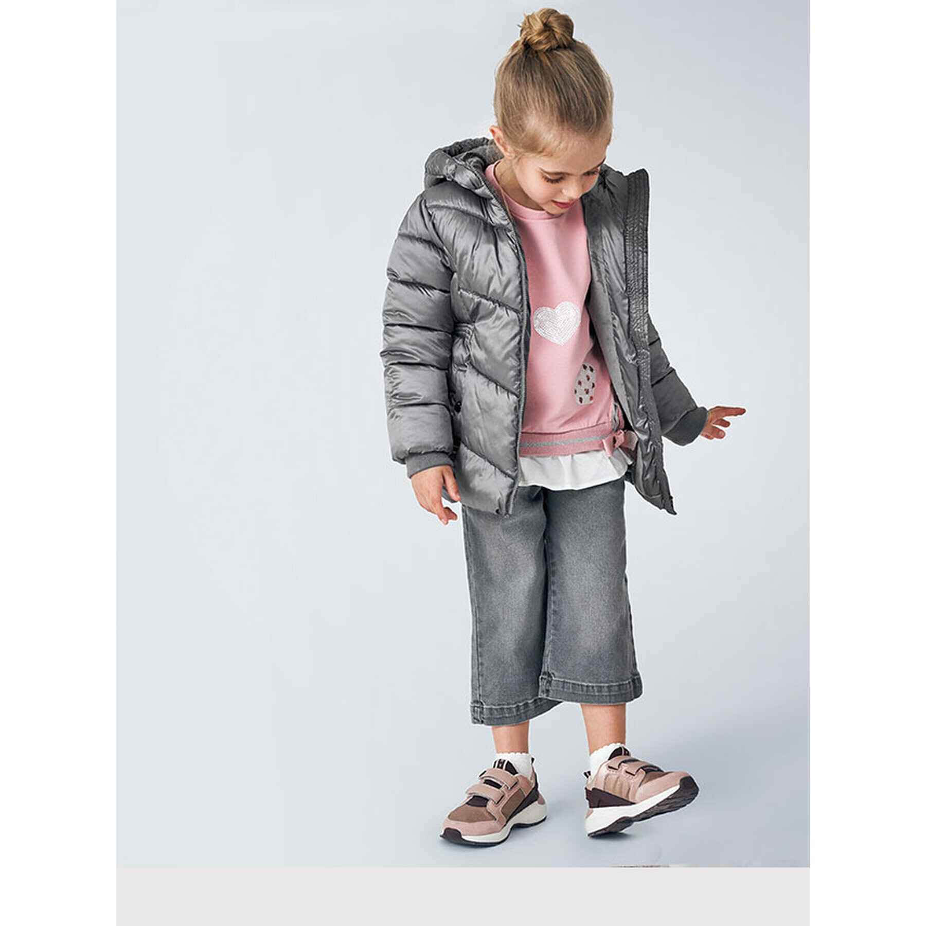 Mayoral Пухено яке 4420 Сребрист Regular Fit - Pepit.bg