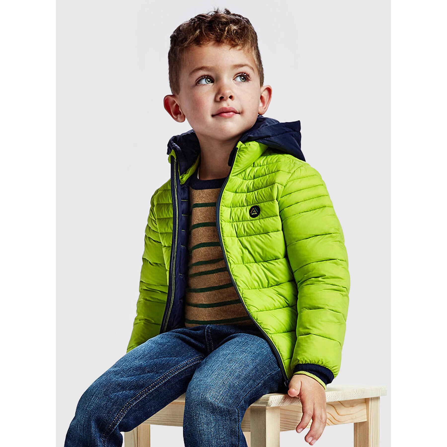 Mayoral Пухено яке 4420 Зелен Regular Fit - Pepit.bg