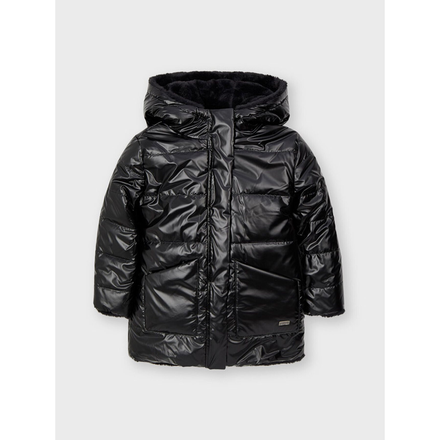 Mayoral Пухено яке 4438 Черен Regular Fit - Pepit.bg