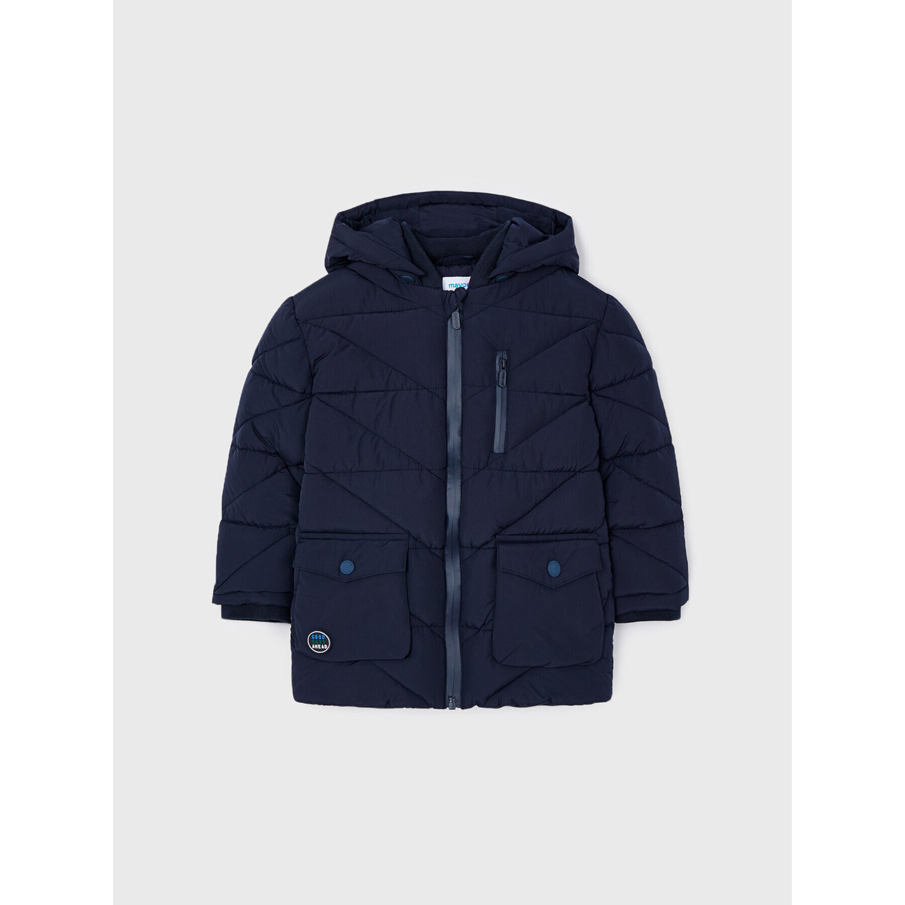 Mayoral Пухено яке 4461 Тъмносин Regular Fit - Pepit.bg